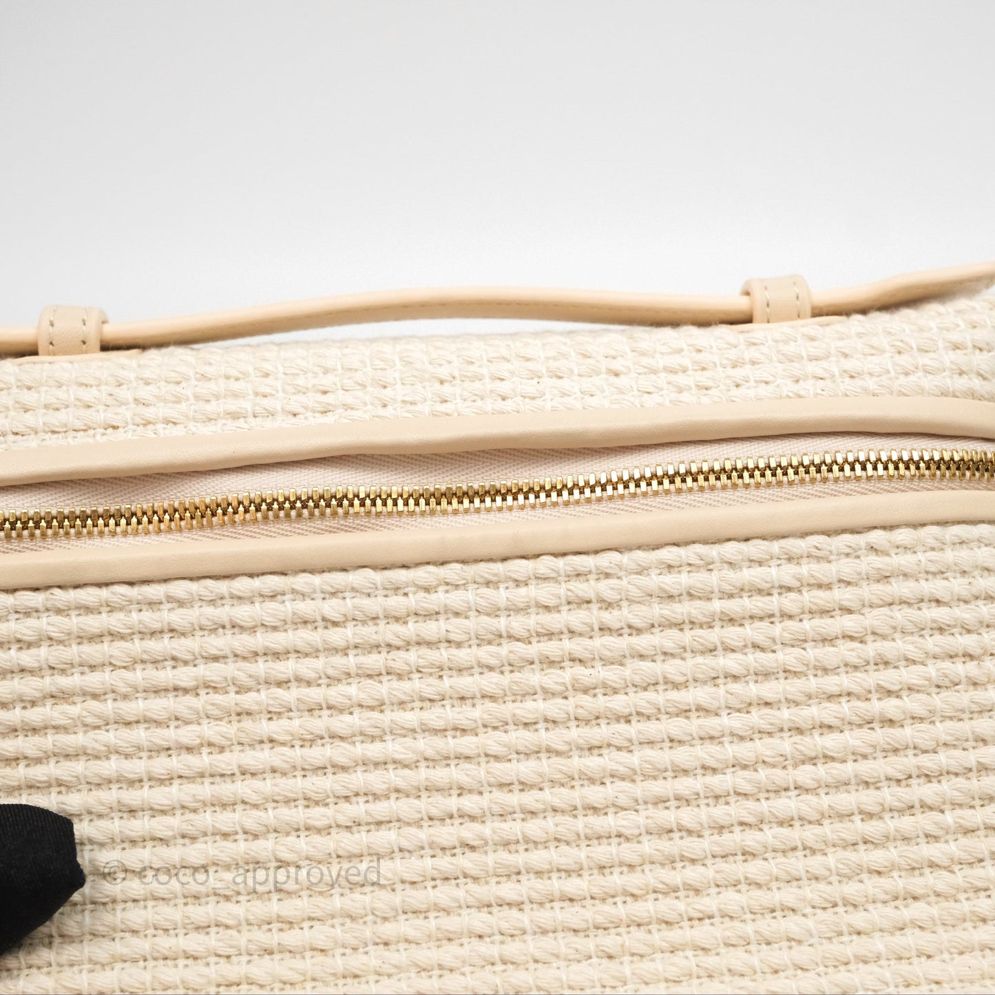 Loro Piana Extra Pocket L19 Beige Cotton-Linen Gold Hardware