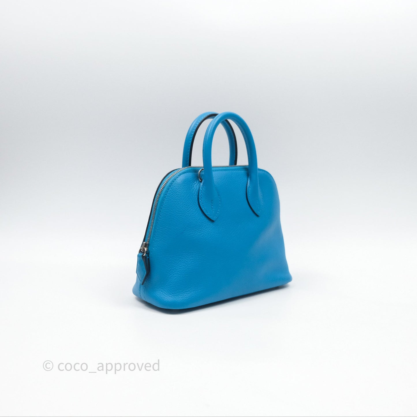 Hermès Bolide Mini 1923 Bleu Frida 0F/ Rose Mexico 0D Evercolor Palladium Hardware