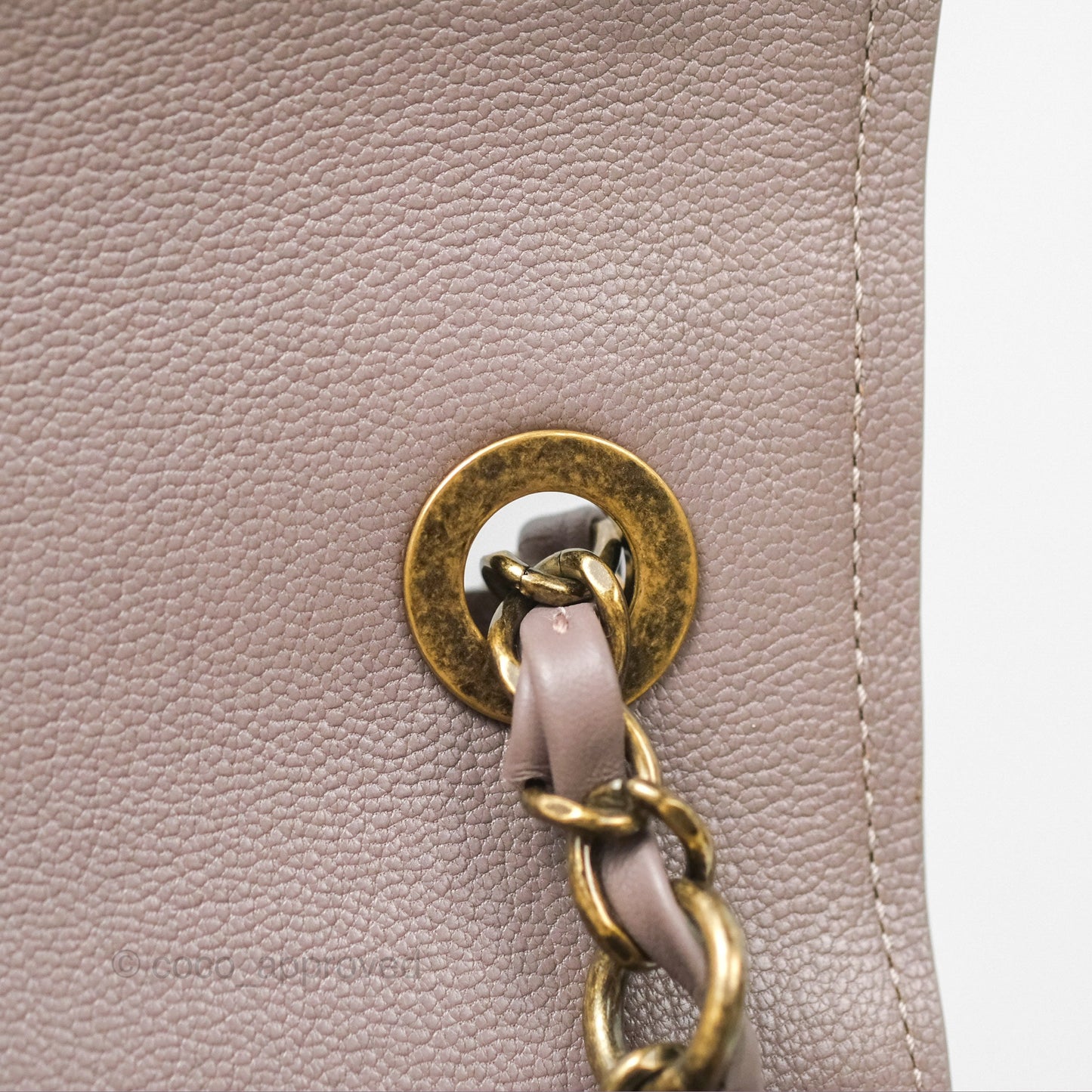 Chanel Coco Curve Flap Burnished Lilac Grey Calfskin Goatskin Antique Gold Hardware