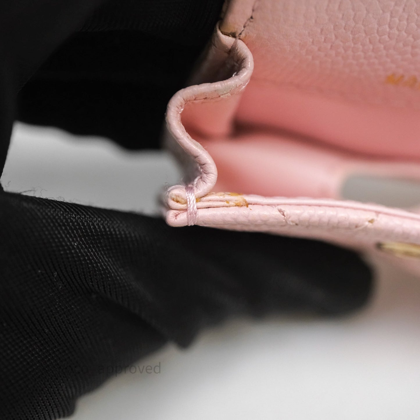Chanel Quilted Crystal CC Pink Caviar Airpods Phone Case With Chain Light Gold Hardware