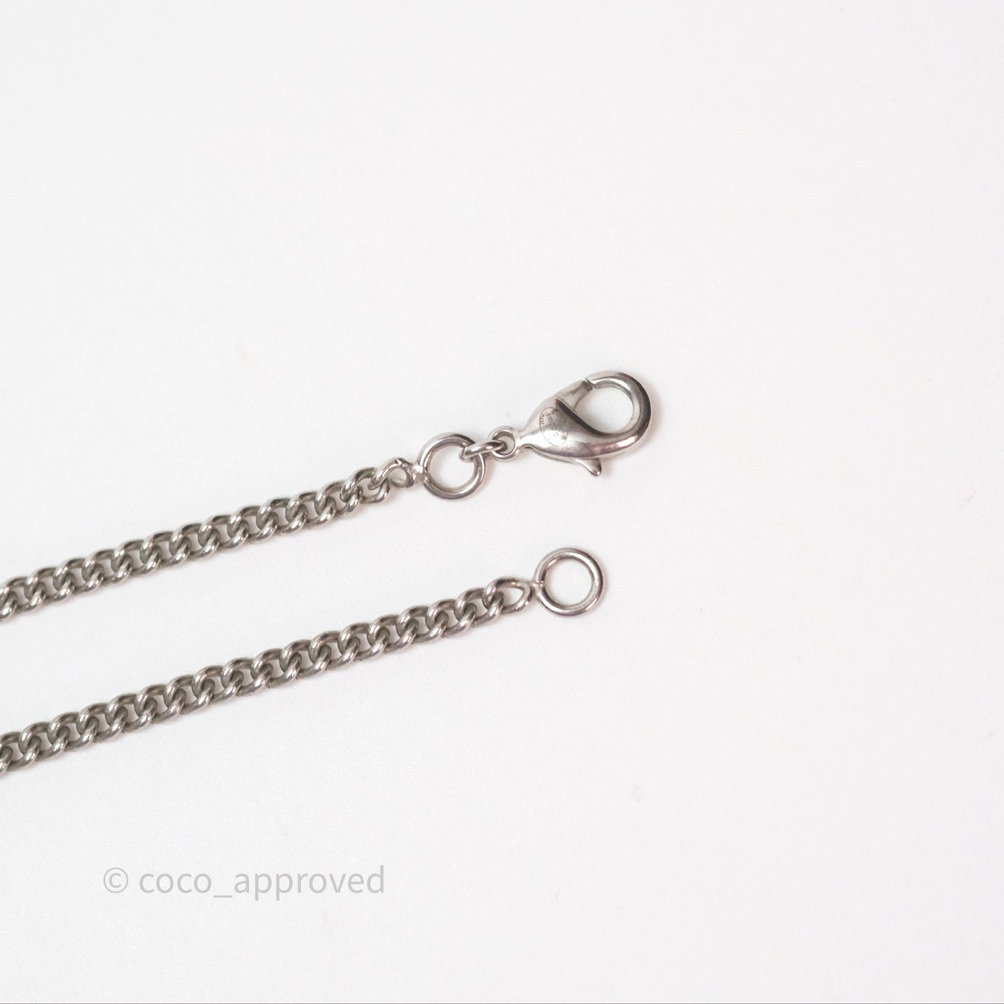 Chanel Crystal CC Long Necklace Silver Tone 15C