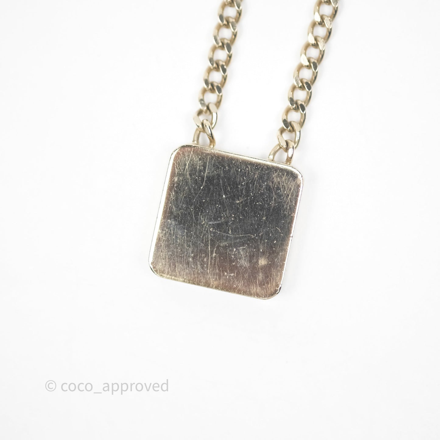 Chanel Square CC Necklace Gold Tone 23C