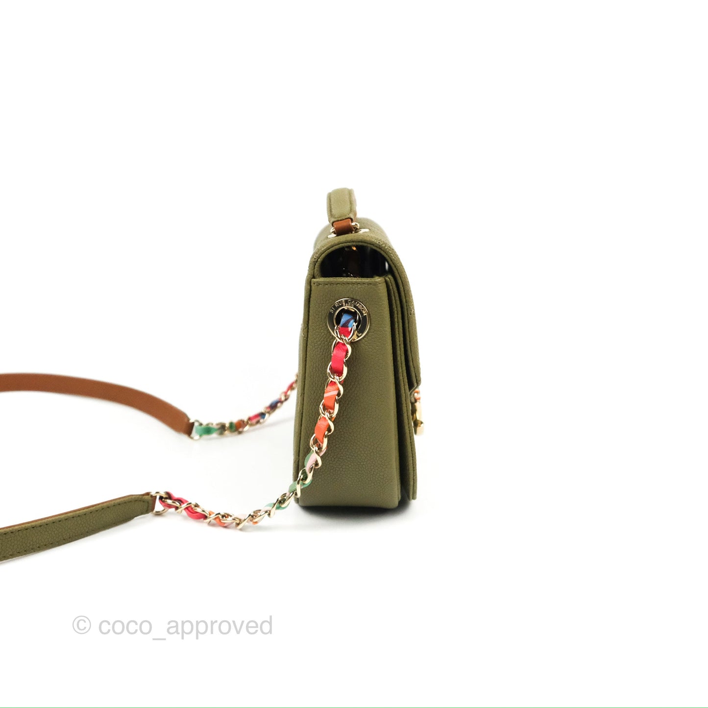 Chanel Small Cuba Top Handle Flap Khaki Caviar