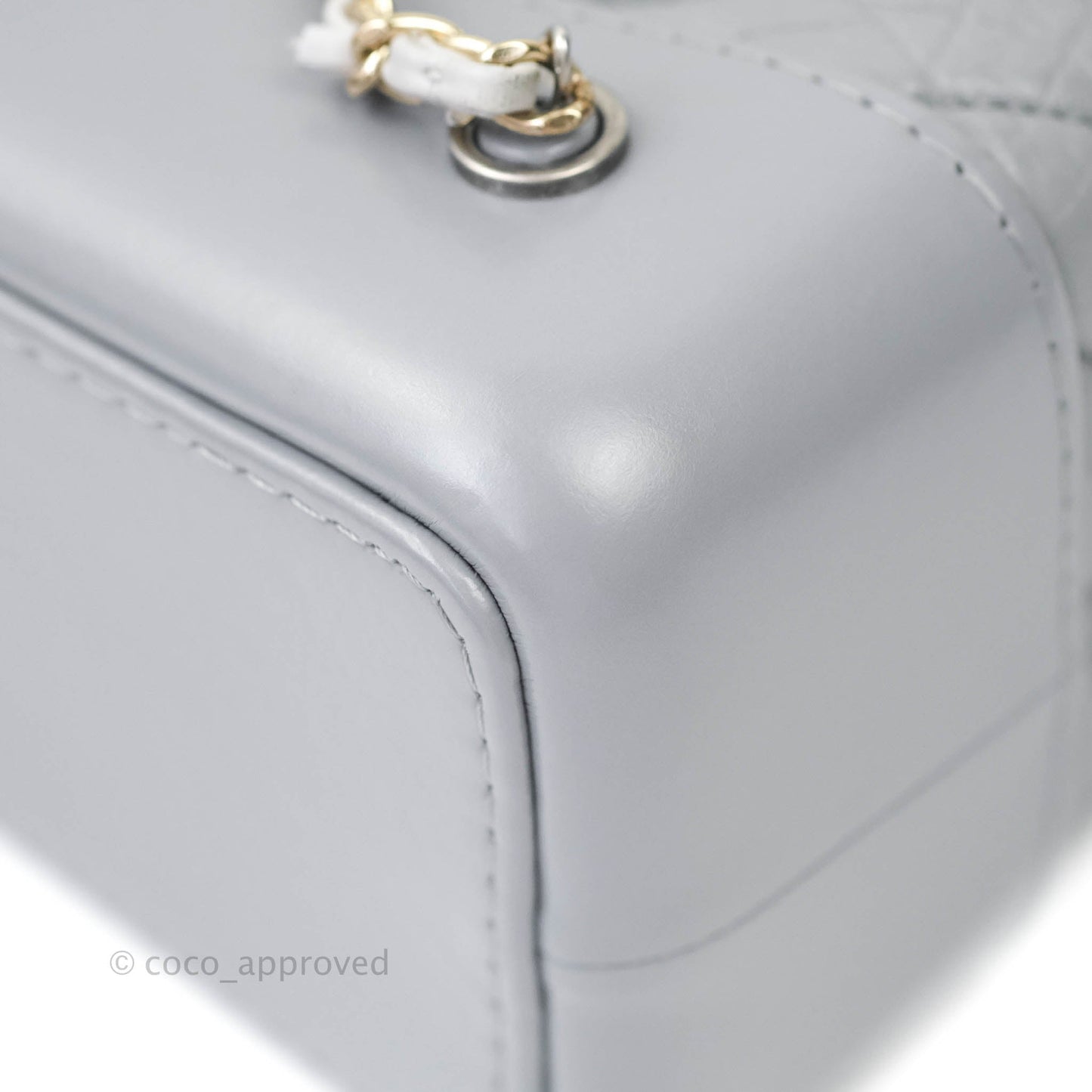 Chanel Small Chevron Gabrielle Backpack Aged Calfskin Grey