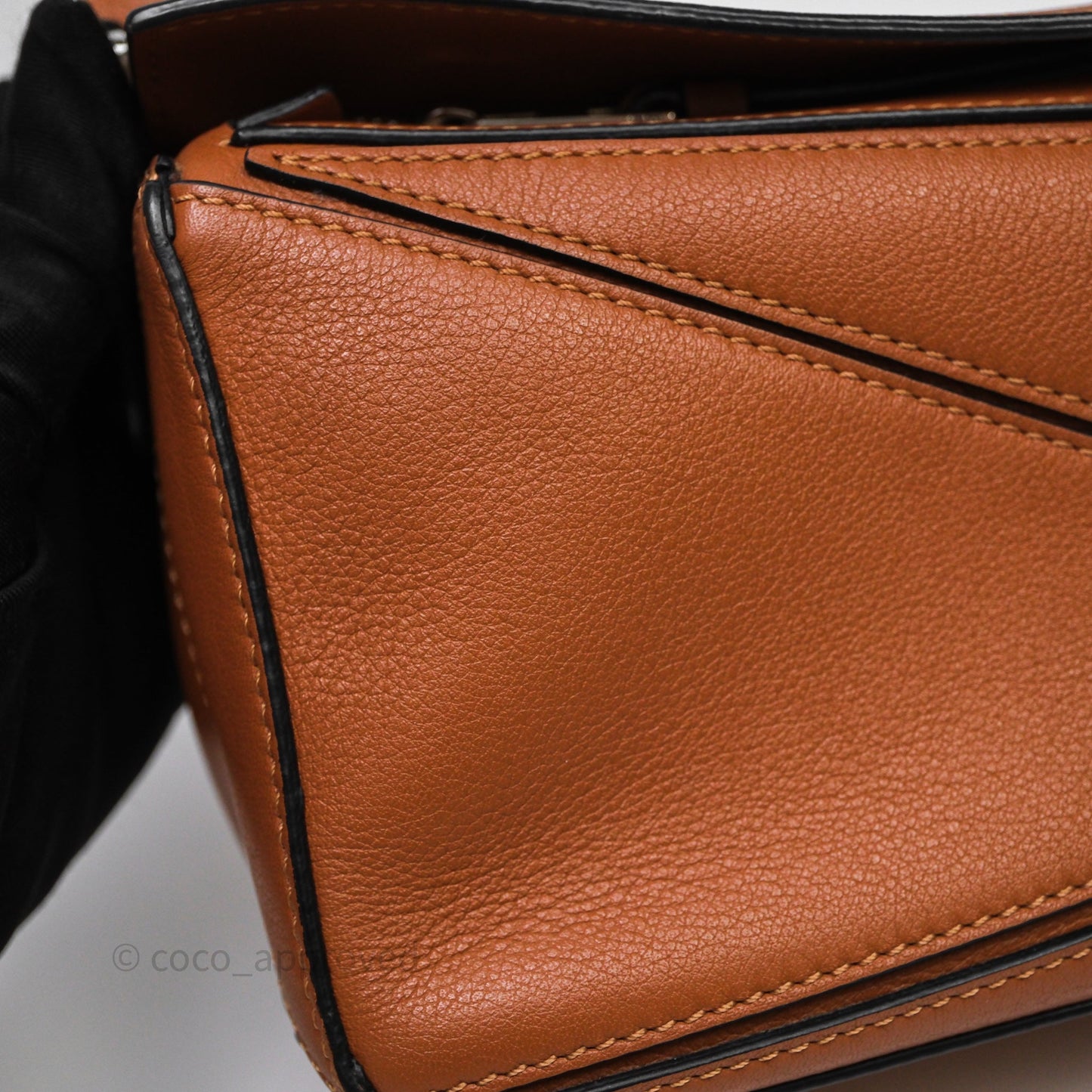 Loewe Mini Puzzle Bag Tan Calfskin Palladium Hardware