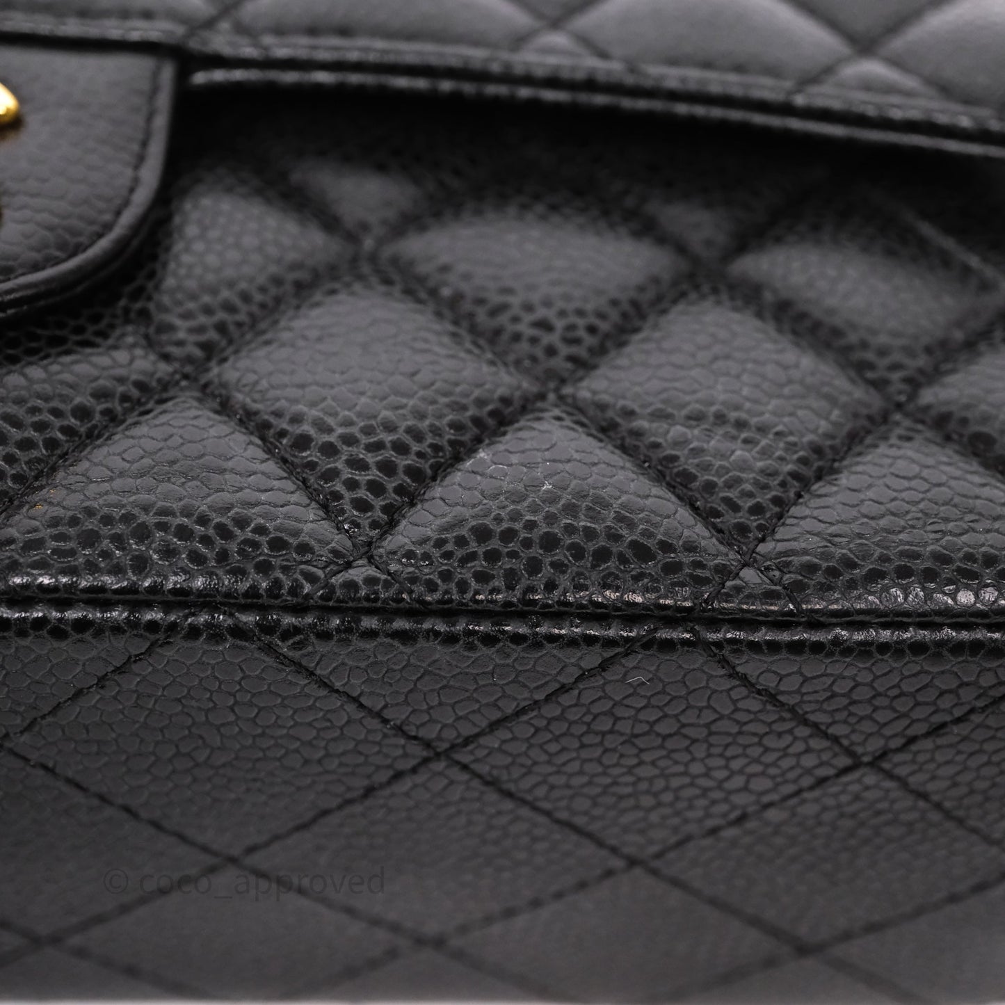 Chanel Classic M/L Medium Flap Quilted Black Caviar Gold Hardware