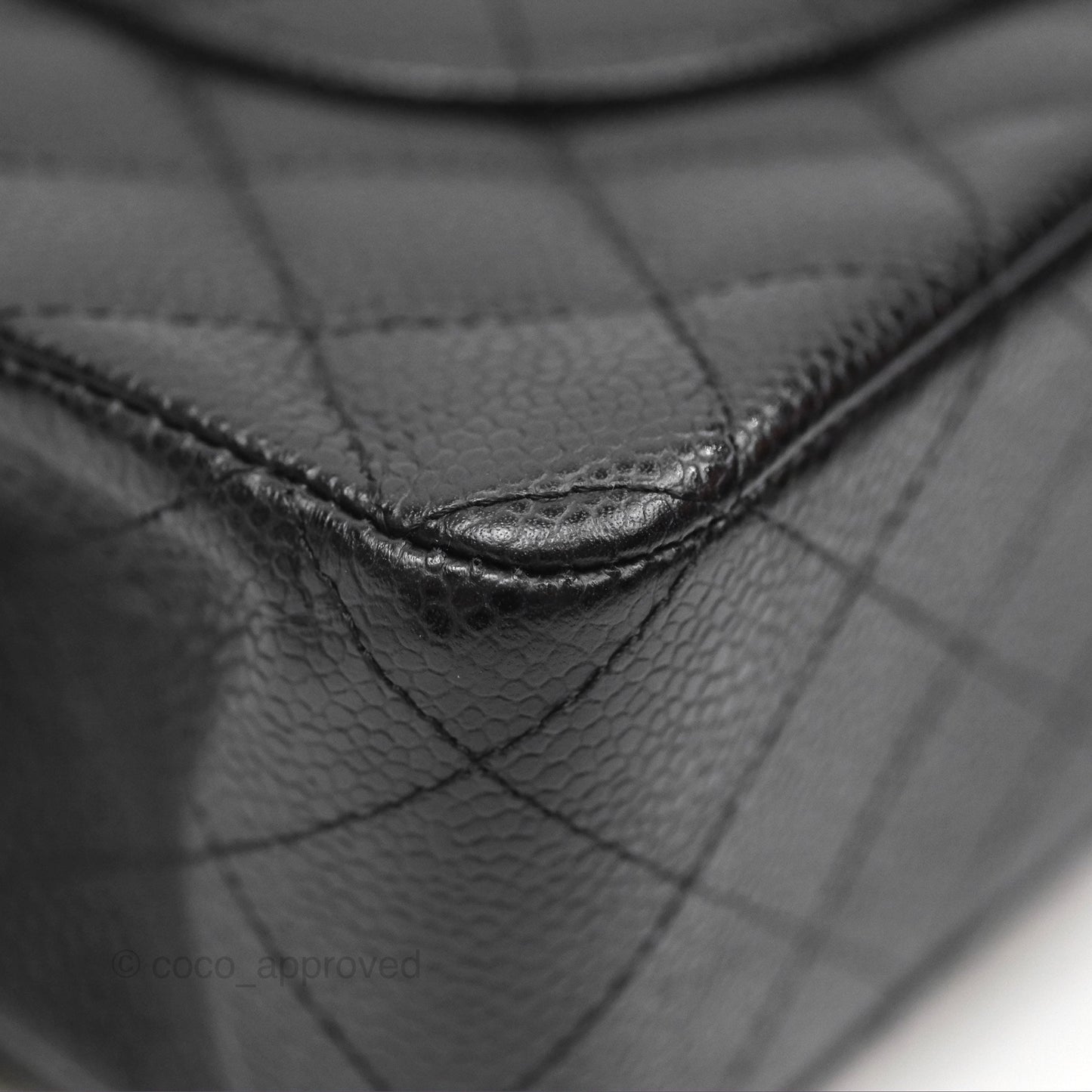Chanel Classic M/L Medium Flap Quilted Black Caviar Silver Hardware