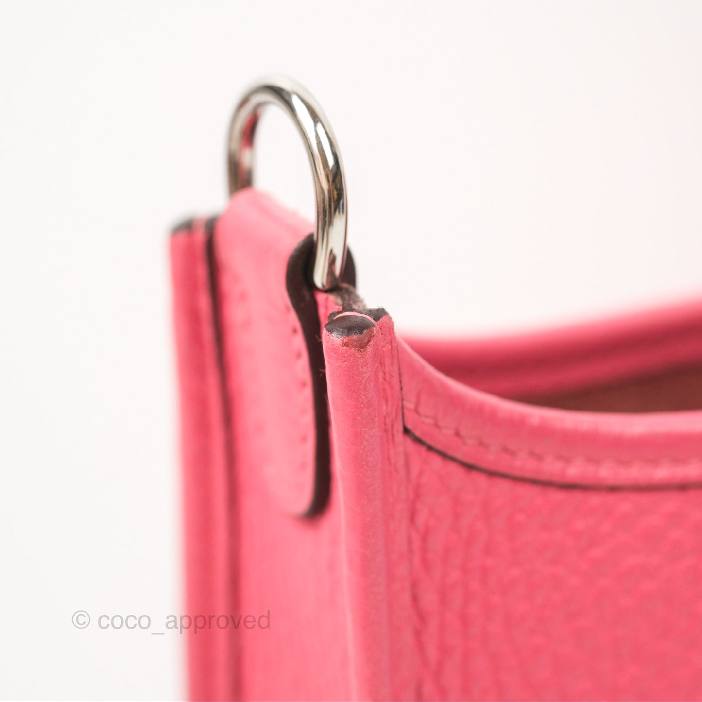 Hermès Mini Evelyne 16 Rose Azalee Clemence Palladium Hardware