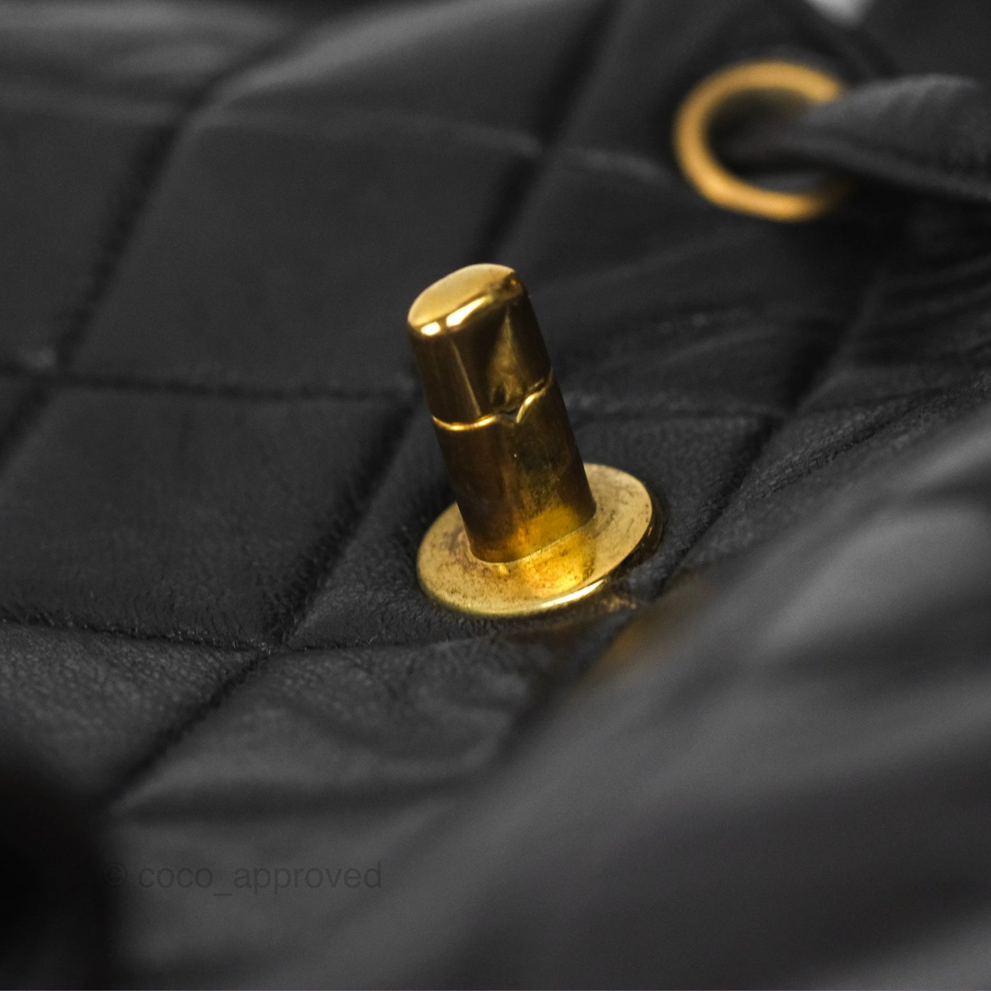 Chanel Vintage CC Duma Backpack Black Lambskin 24K Gold Hardware
