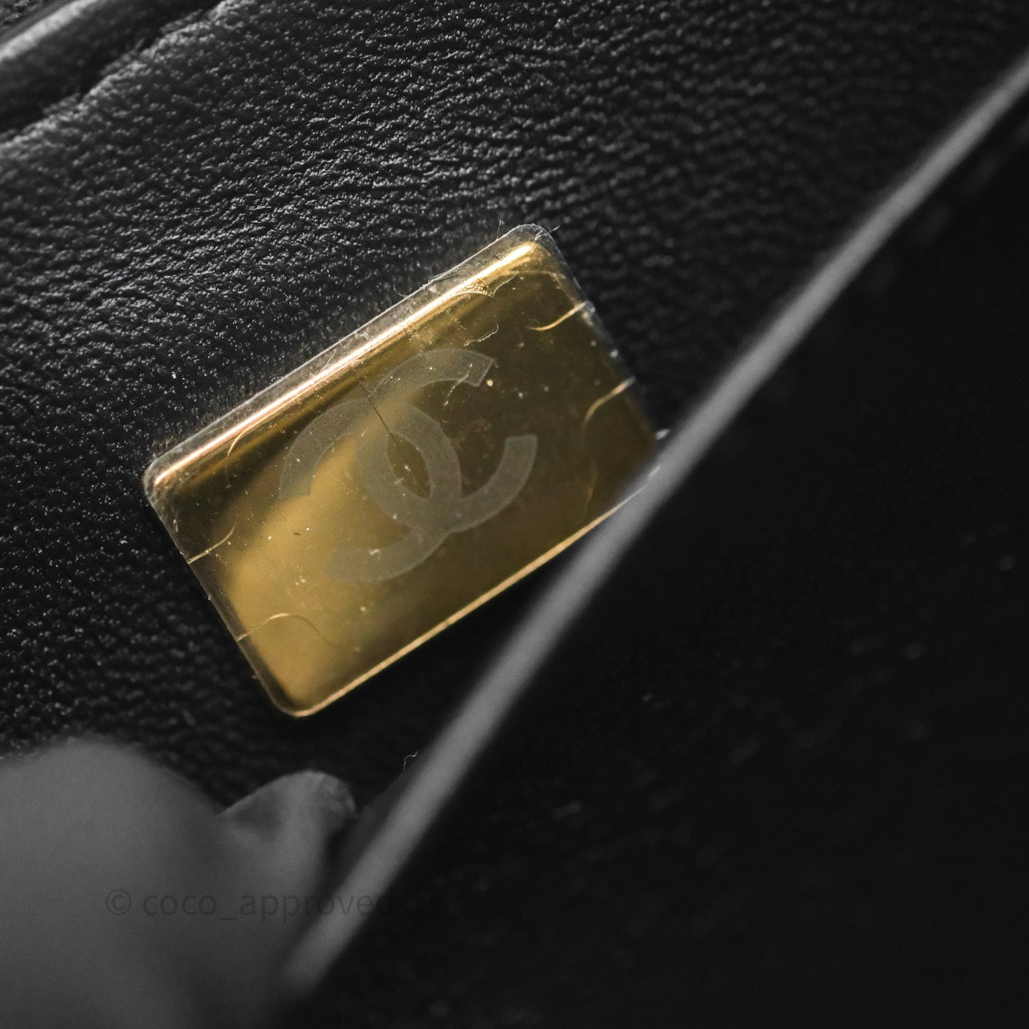 Chanel Quilted Top Handle Vanity Case Black Caviar Gold Hardware