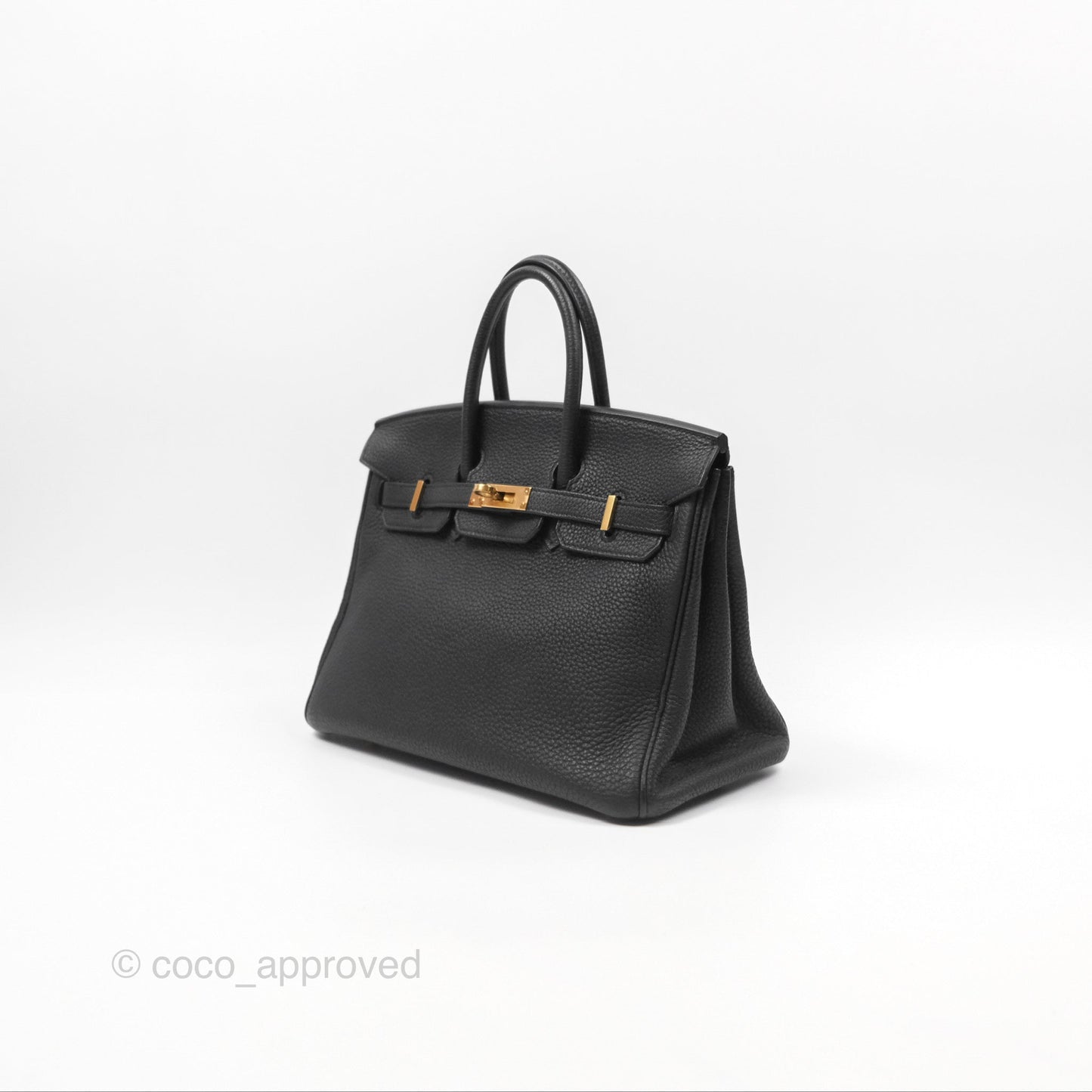 Hermès Retourne Birkin 25 Noir Togo Gold Hardware