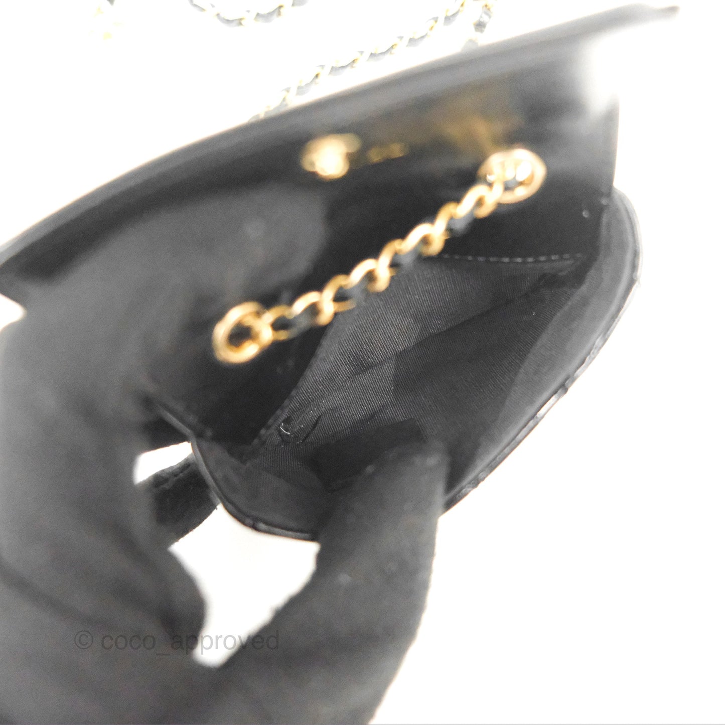 Chanel Waist Belt Bag Black Glazed Aged Calfskin Aged Gold Hardware