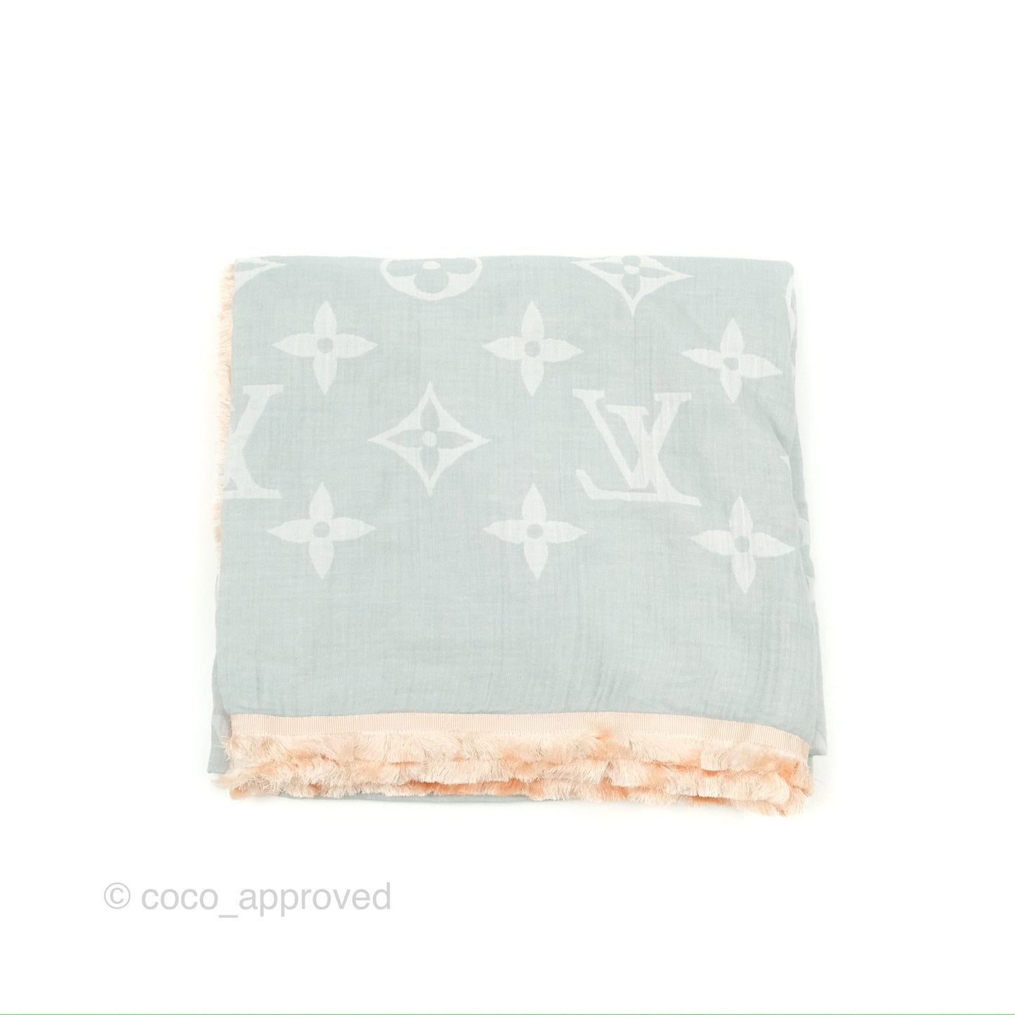Louis Vuitton So Sweet Cotton Scarf Monogram Blue Ciel