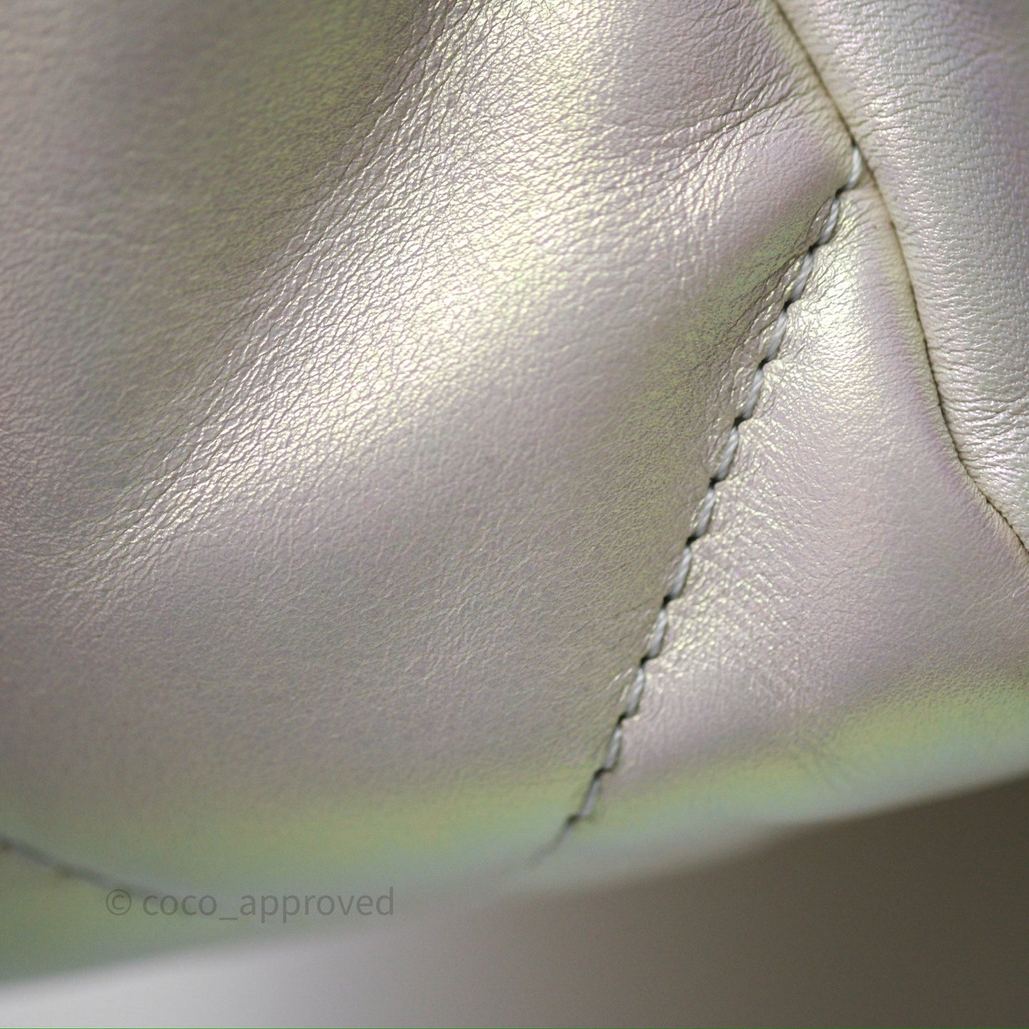 Chanel 19 Small Iridescent White Mixed Hardware