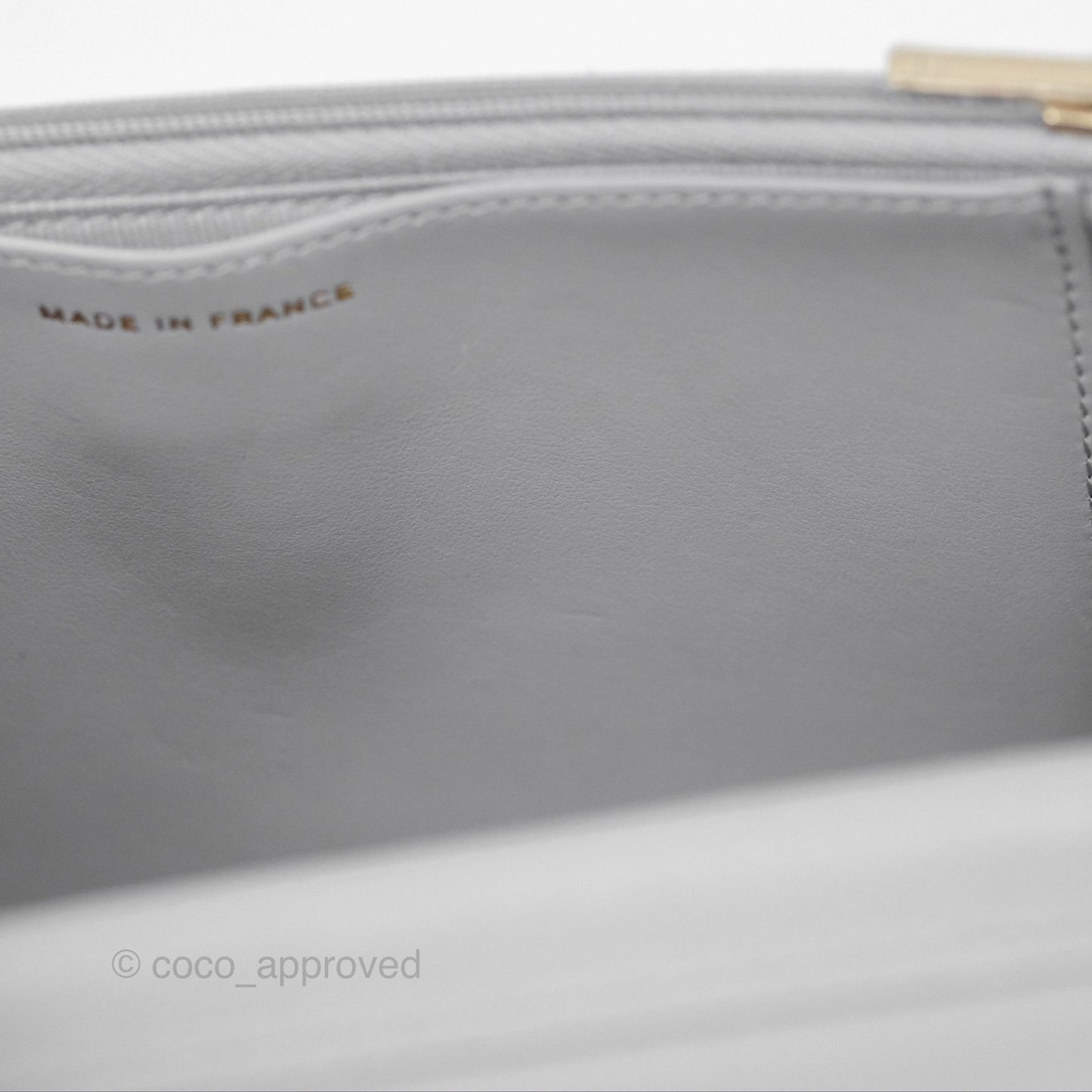 Chanel Quilted Classic Wallet on Chain WOC Grey Caviar Gold Hardware
