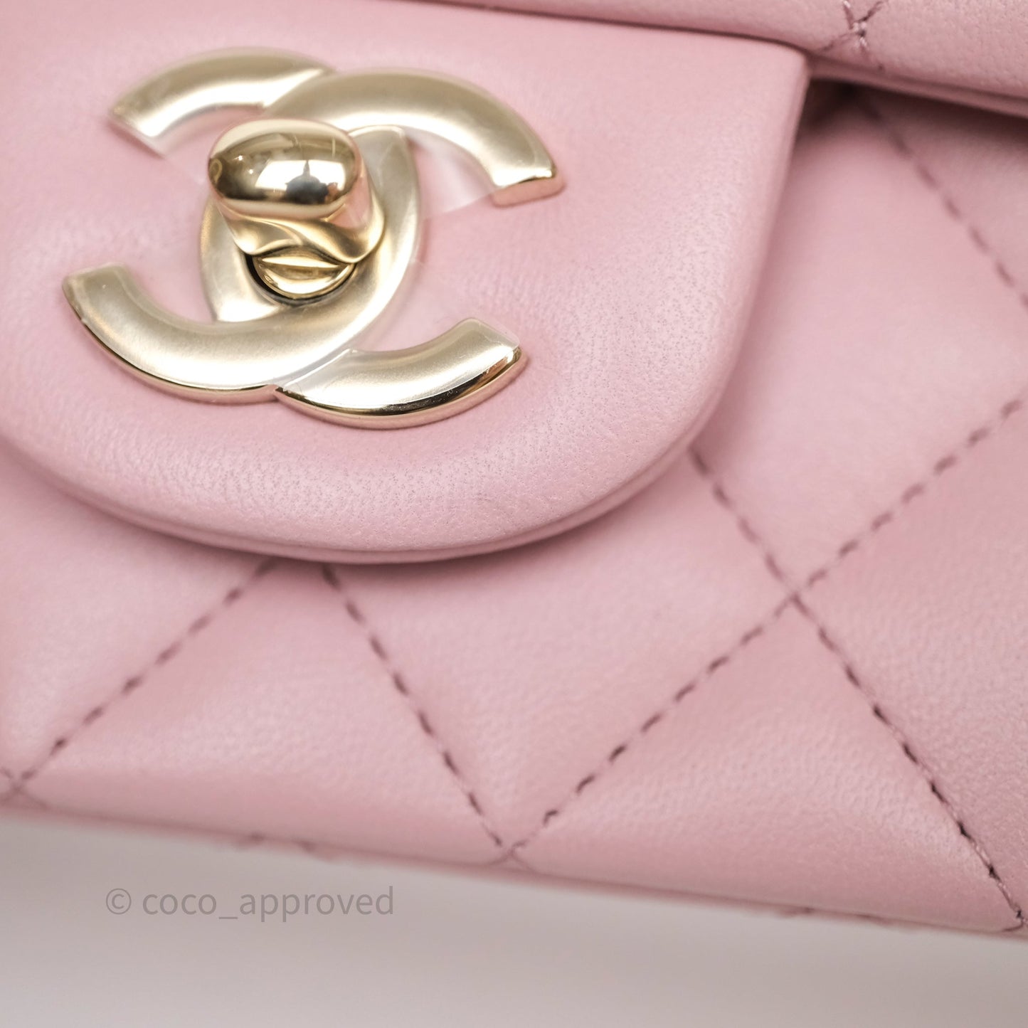 Chanel Top Handle Mini Rectangular Flap Lilac Pink Lambskin Gold Hardware