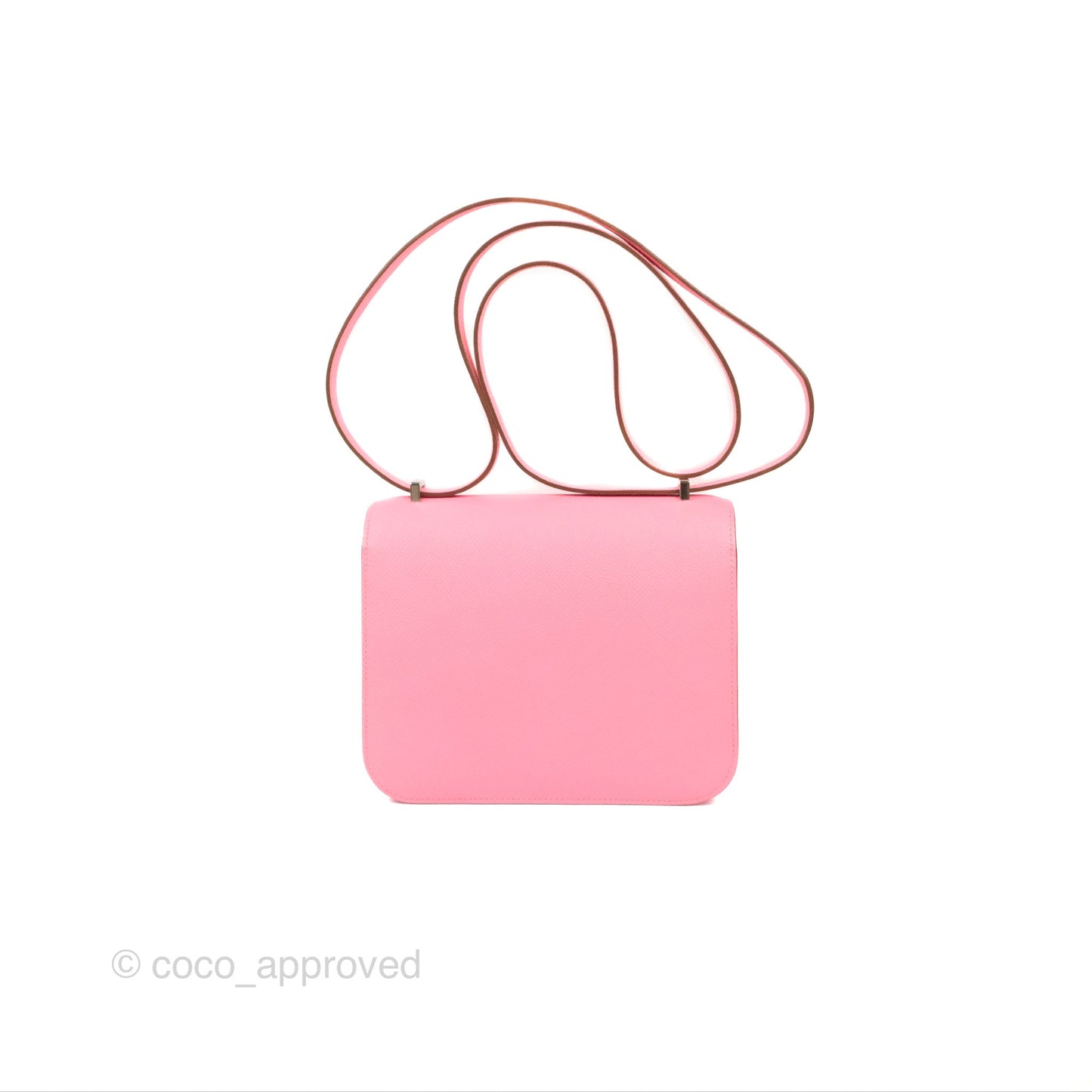 Hermès Constance Mini 18cm Rose d'ete Epsom Palladium Hardware