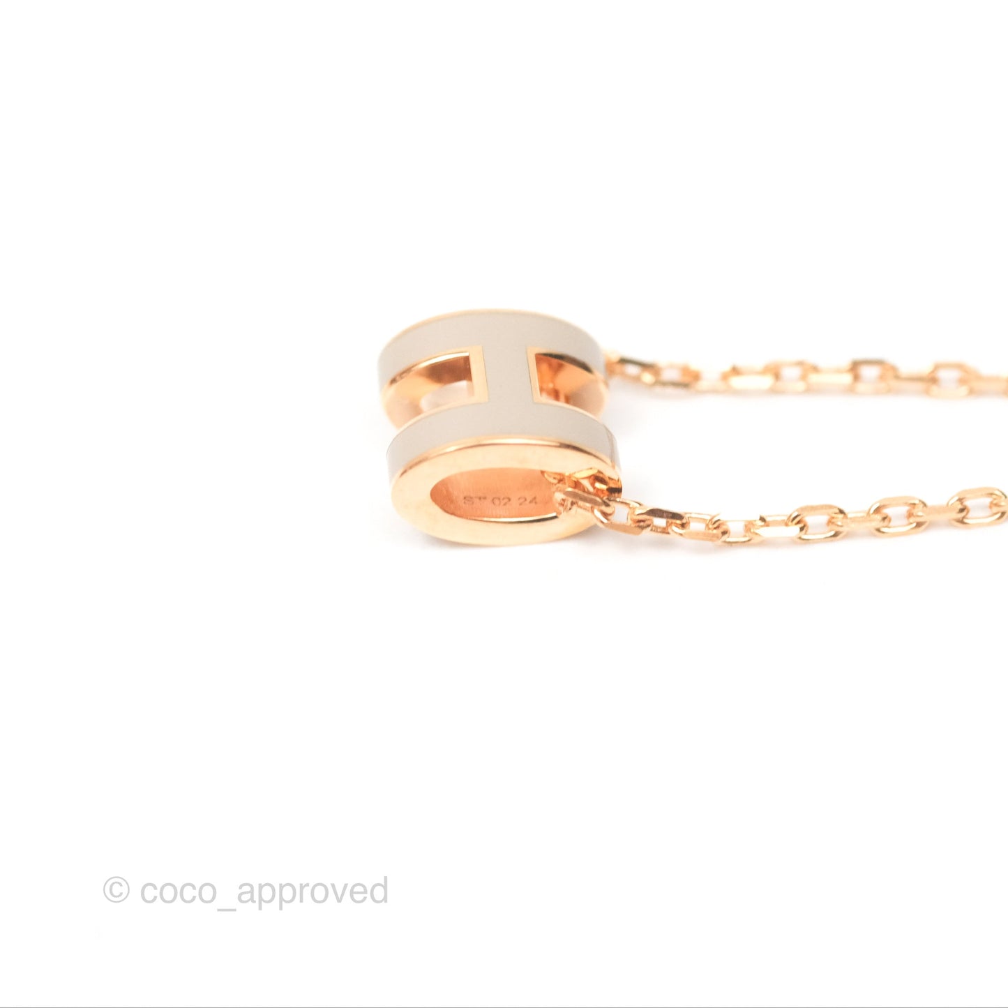 Hermès Mini Pop H Marron Glace Pendant Necklace Rose Gold Hardware