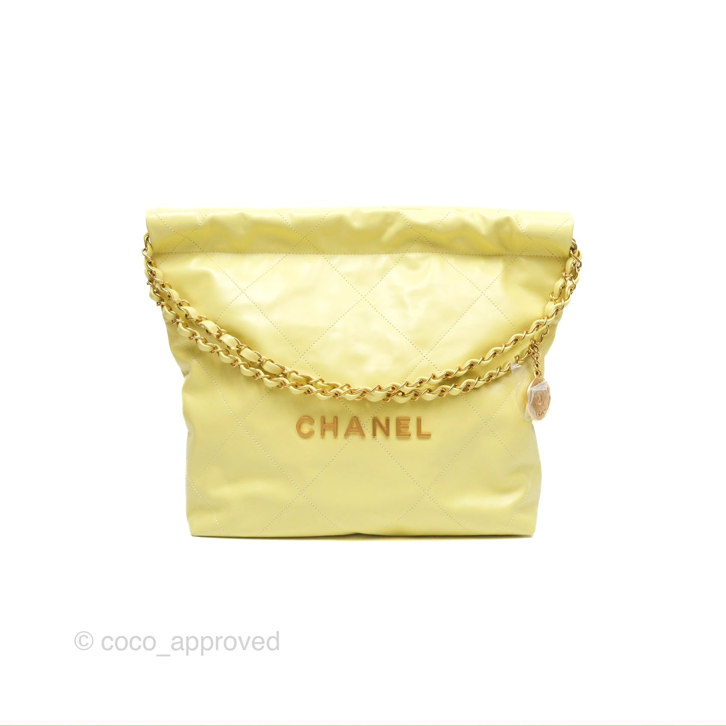 Chanel 22 Small Lime Green Shiny Aged Calfskin Aged Gold Hardware