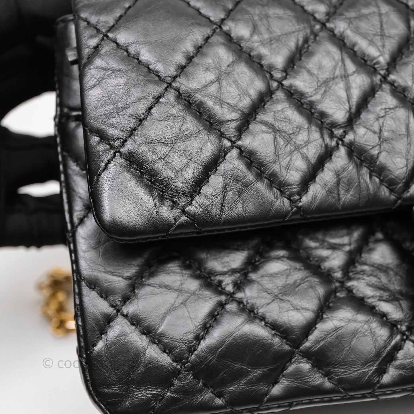 Chanel Reissue 225 Flap Black Aged Calfskin Gold Hardware