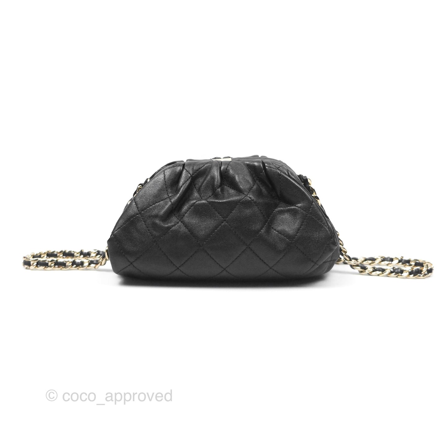 Chanel Quilted Clutch with Chain Black Lambskin Gold Hardware