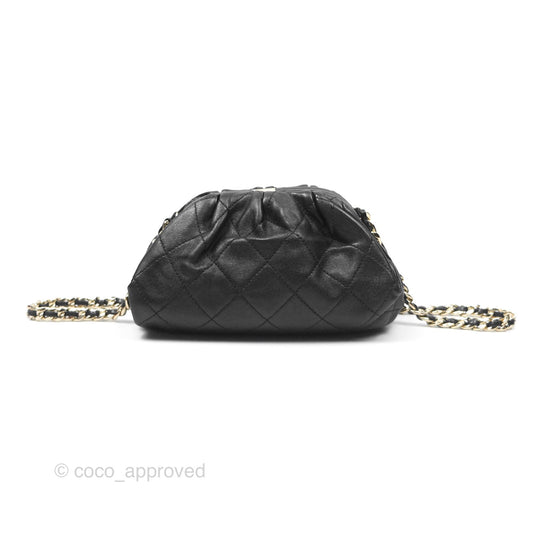 Chanel Quilted Clutch with Chain Black Lambskin Gold Hardware