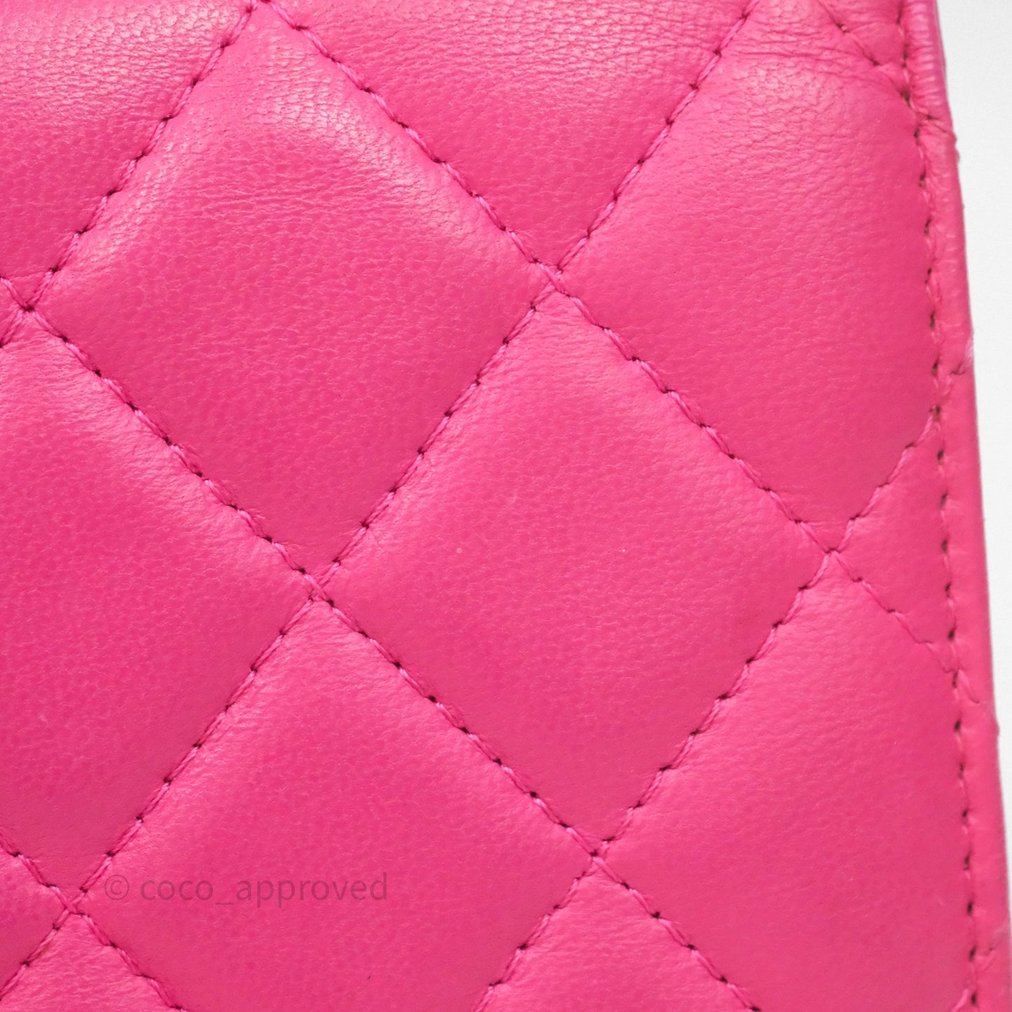 Chanel Quilted Wallet on Chain WOC Pink Lambskin Silver Hardware