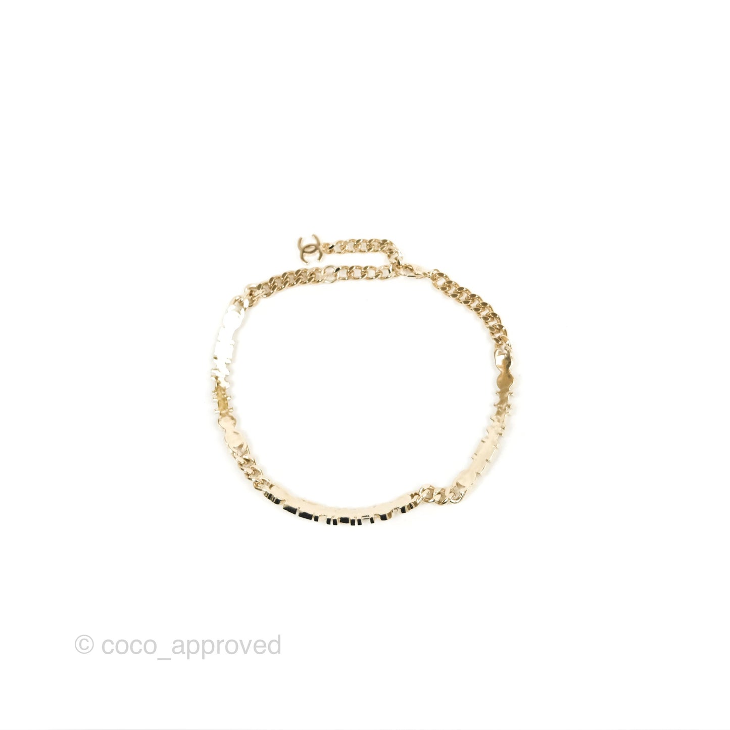 Chanel Logo CC Chain Choker Gold Tone 22S