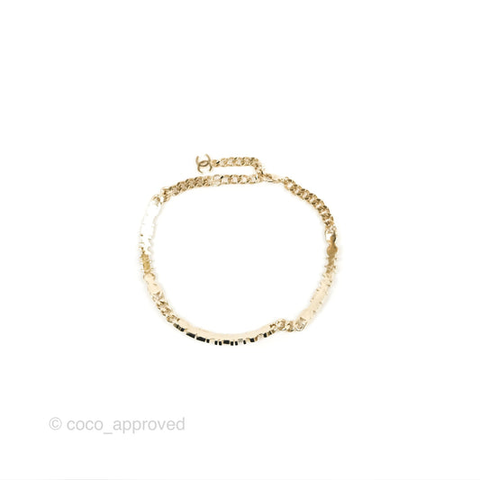 Chanel Logo CC Chain Choker Gold Tone 22S