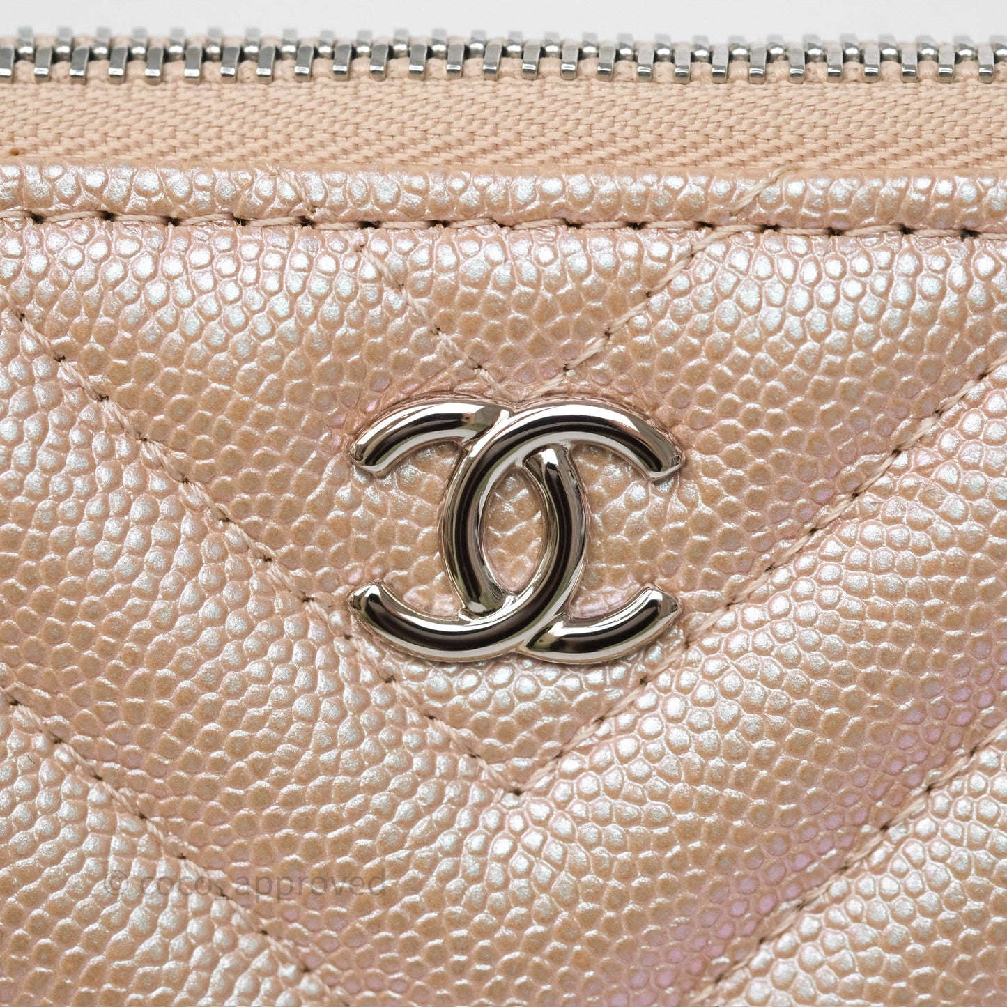 Chanel Medium O Case Chevron Rose Gold Caviar Silver Hardware 17B