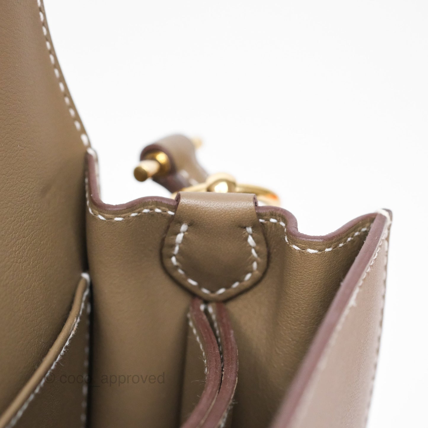 Hermès Roulis Mini 18 Etoupe 18 Swift Gold Hardware