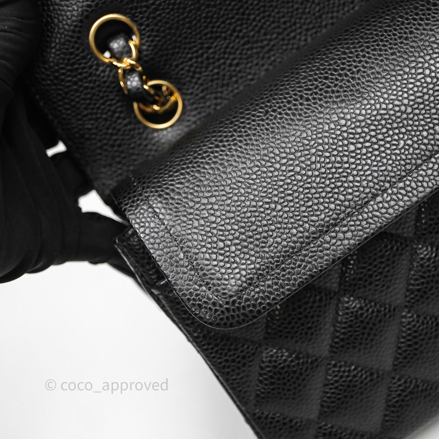 Chanel Small Classic Flap Quilted Black Caviar Gold Hardware