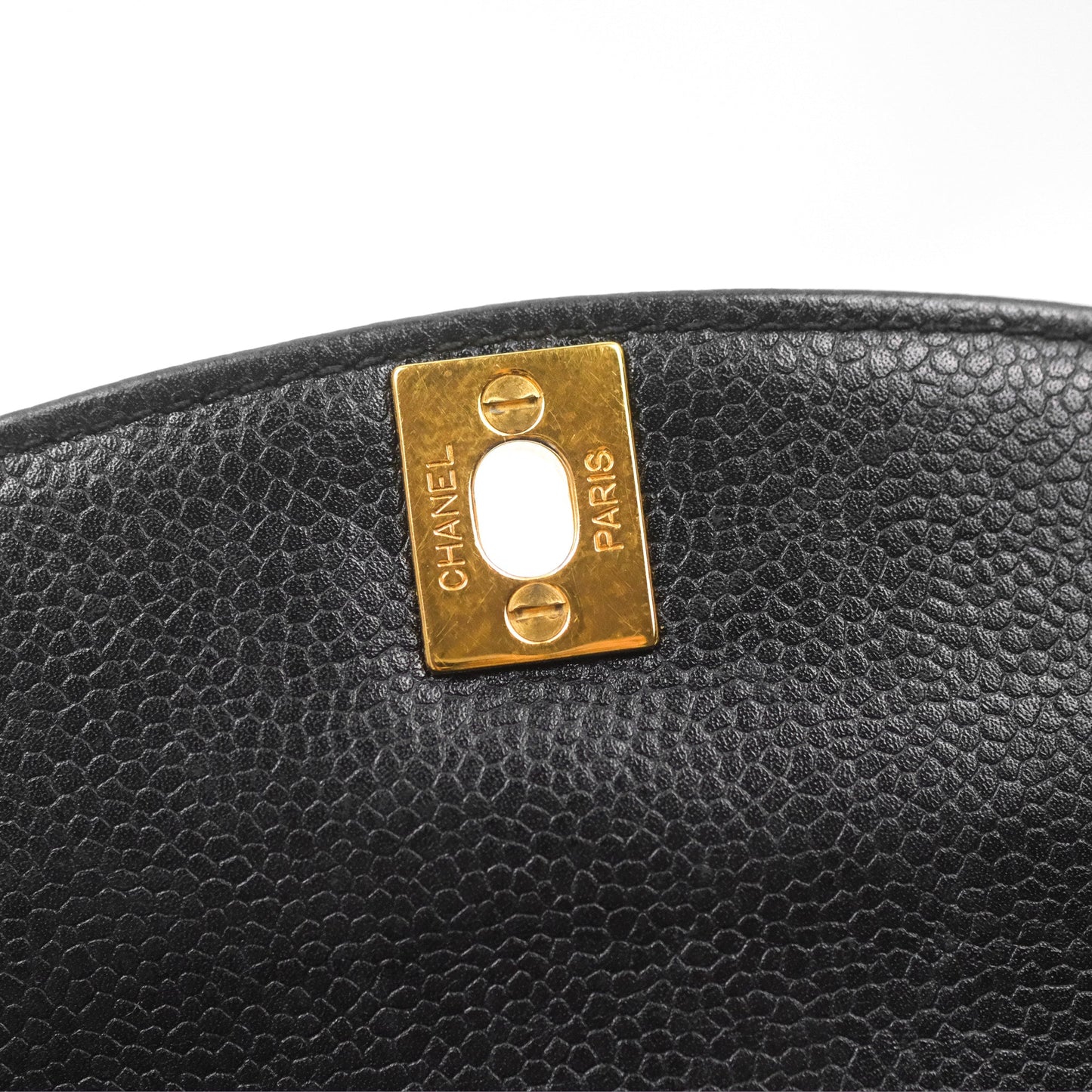Chanel Shoulder Vintage Black Caviar 24K Gold Hardware