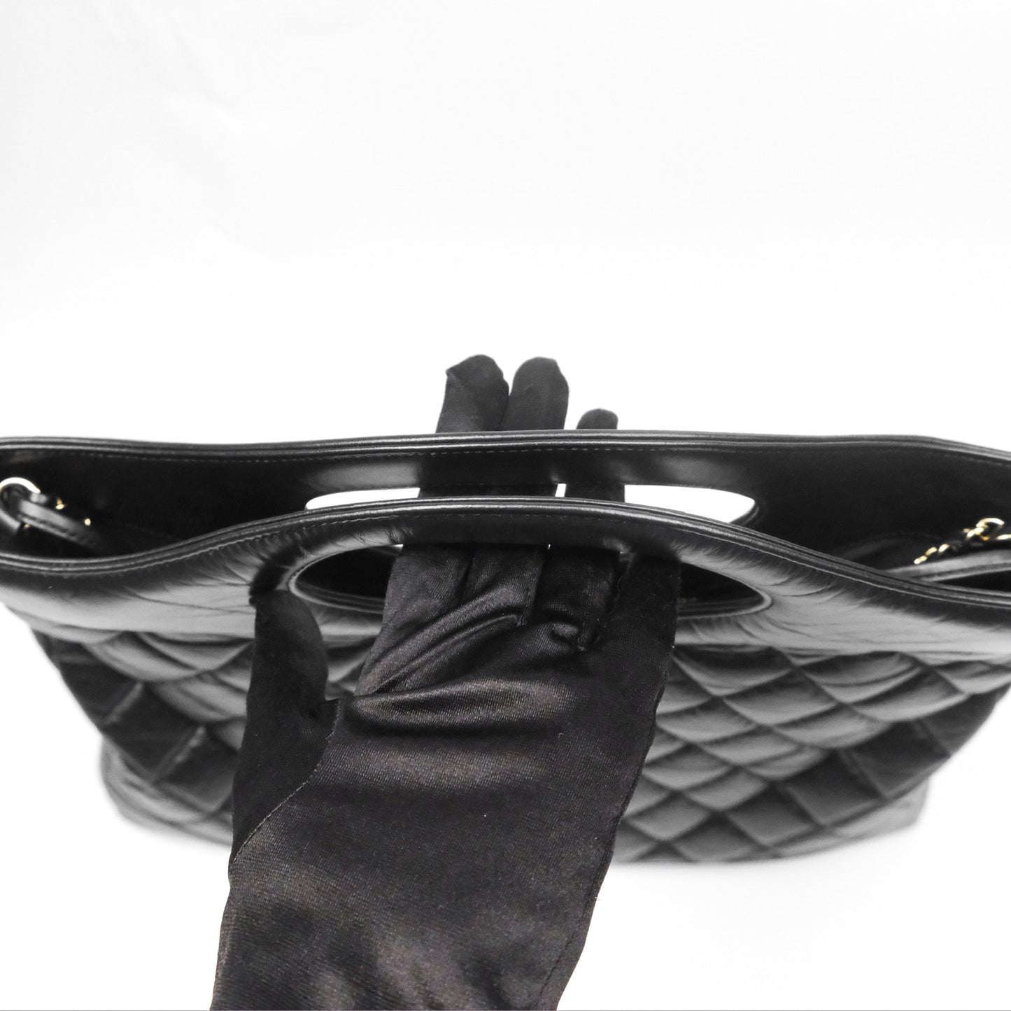Chanel 31 Large Shopping Bag Black Calfskin Gold Hardware