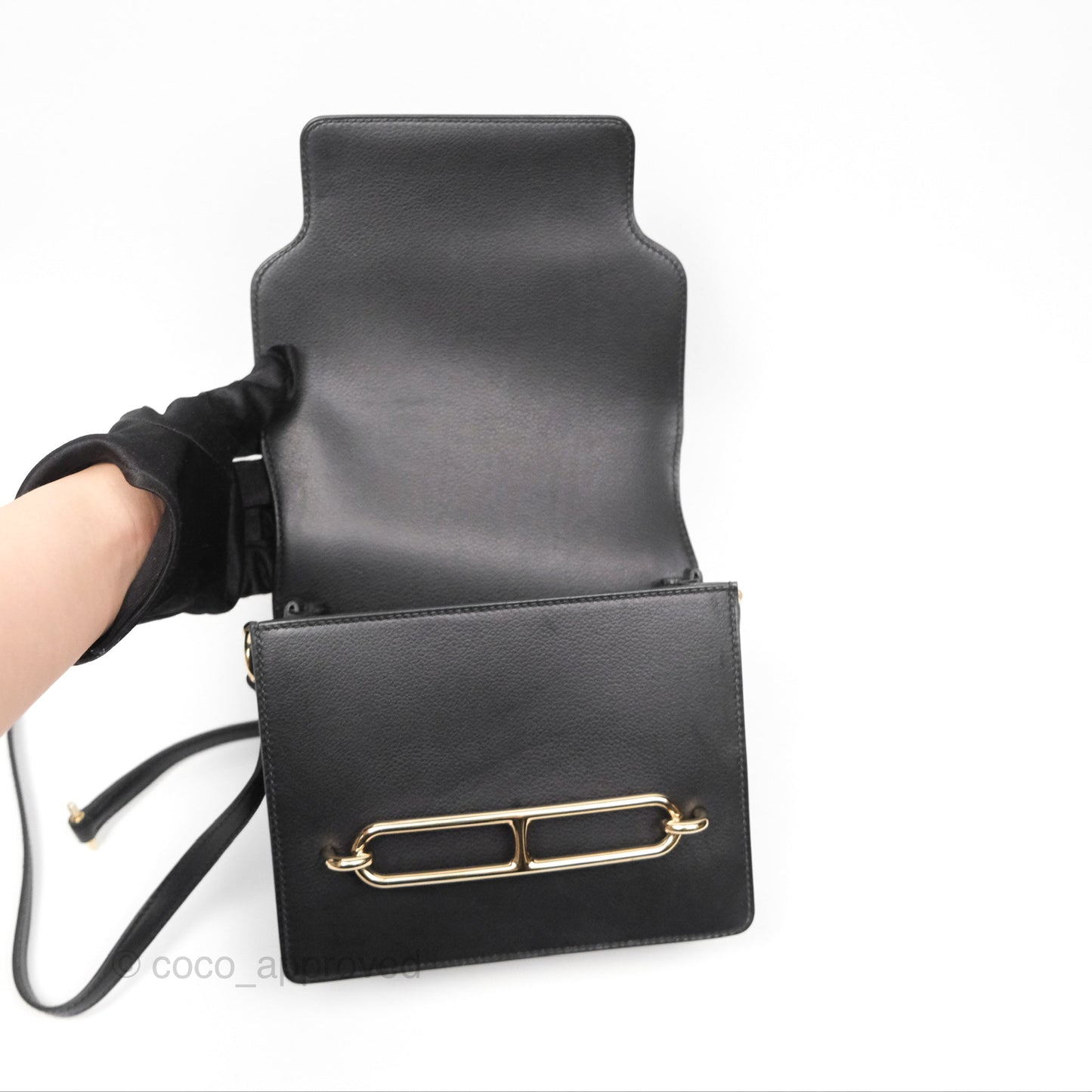 Hermès Roulis Mini 18 Black Noir 89 Veau Evergrain Permabrass Hardware