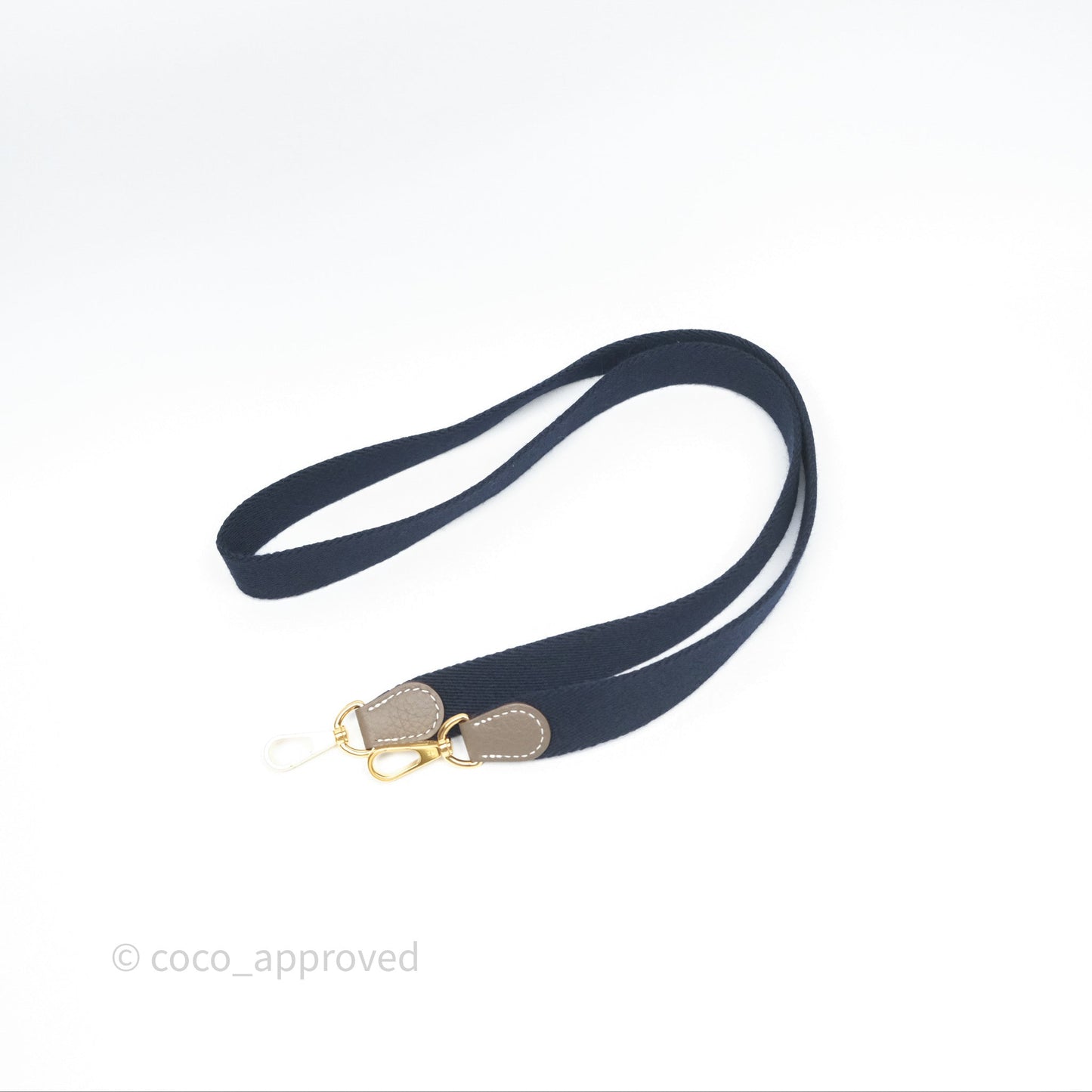 Hermès Mini Evelyne 16 Etoupe 18 Clemence Gold Hardware with Bleu Indigo Strap