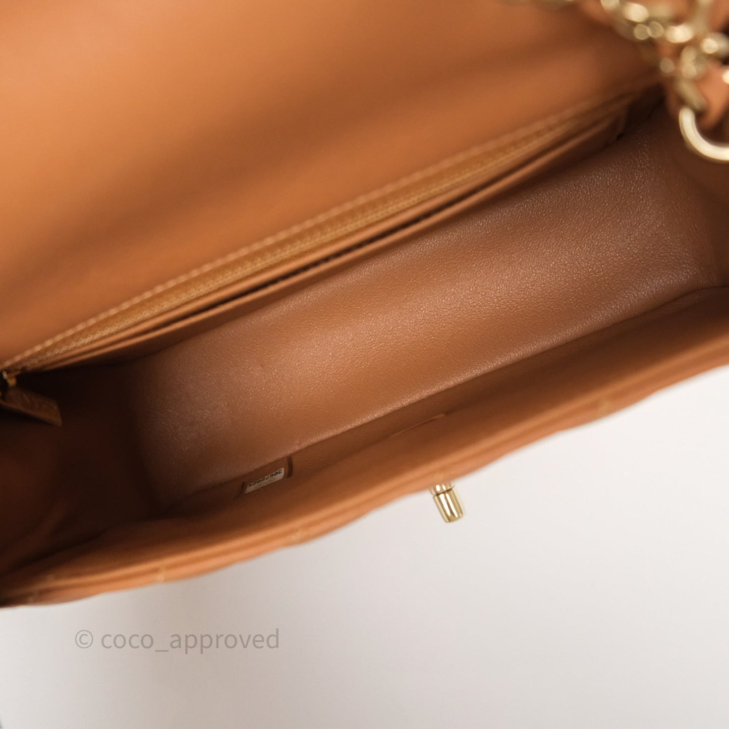 Chanel Mini Rectangular Flap Quilted Caramel Beige Lambskin Gold Hardware