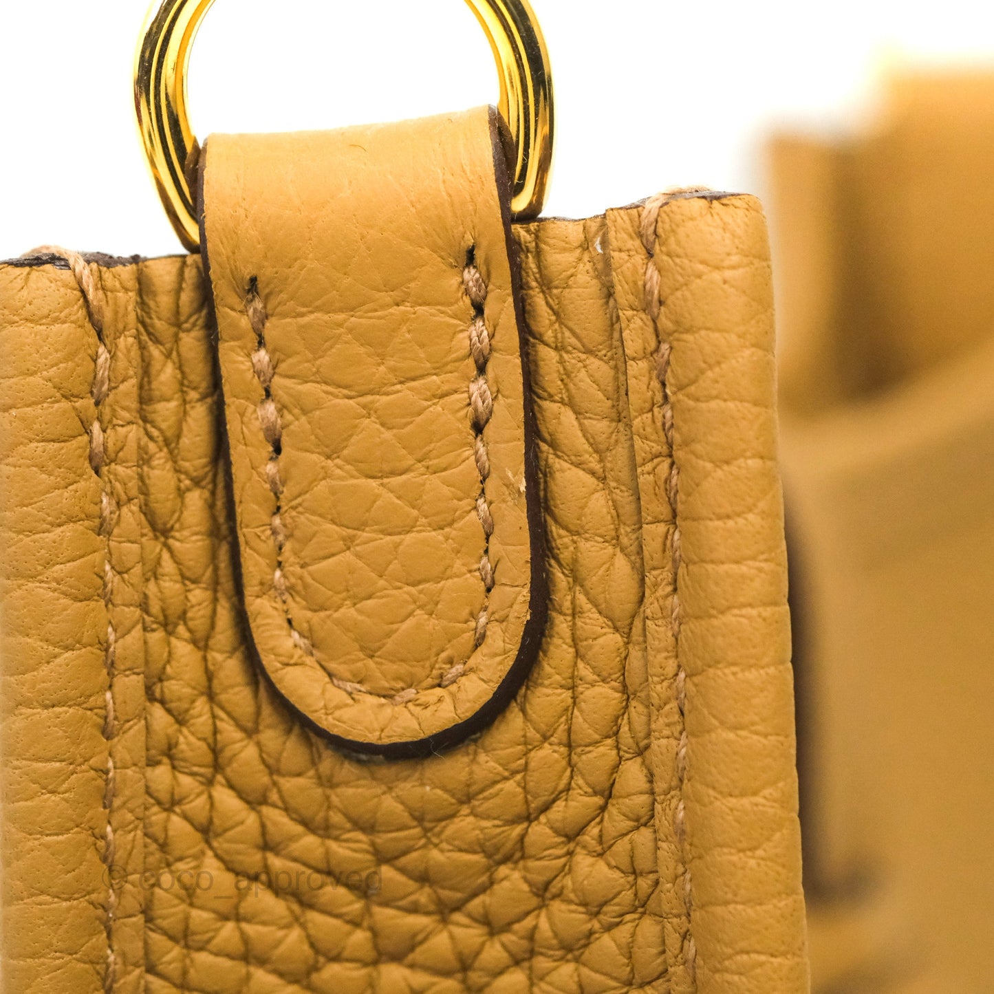Hermès Mini Evelyne 16 Biscuit 48 Camel Clemence Gold Hardware