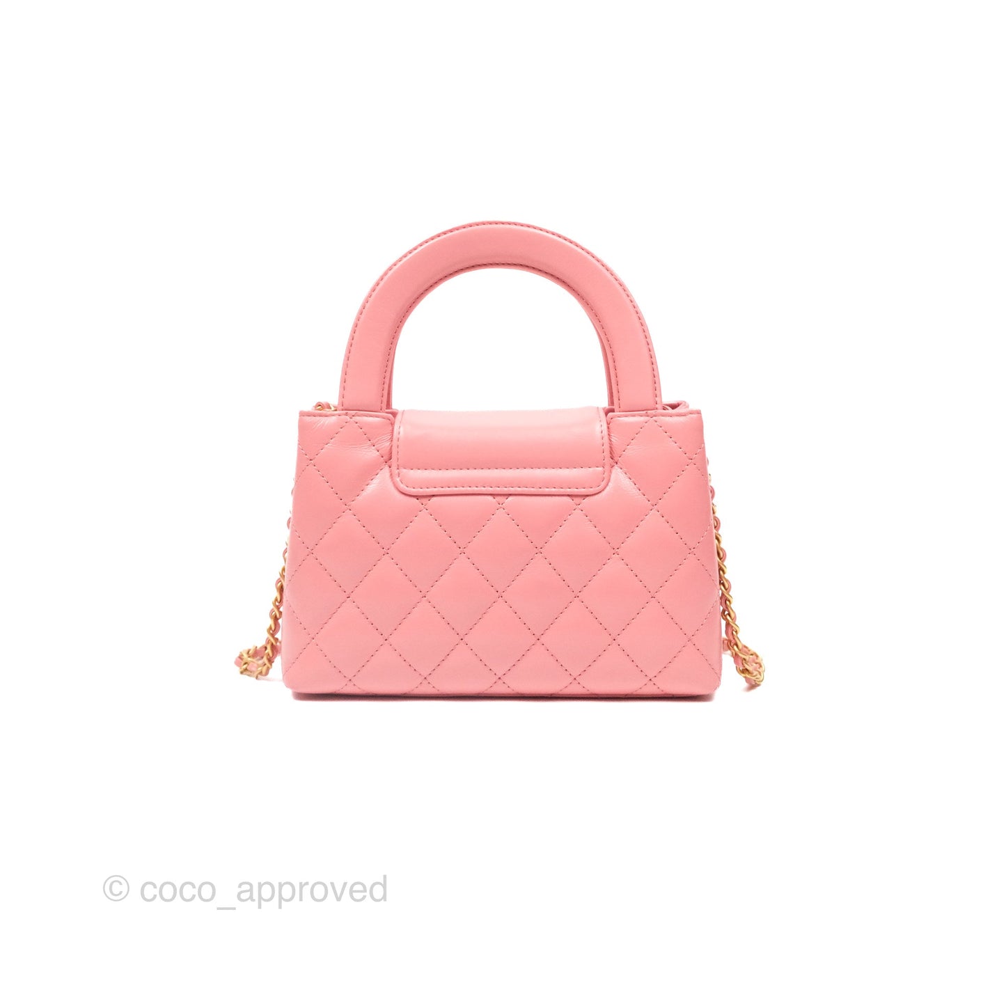 Chanel Kelly Bag Quilted Pink Shiny Calfskin Aged Gold Hardware
