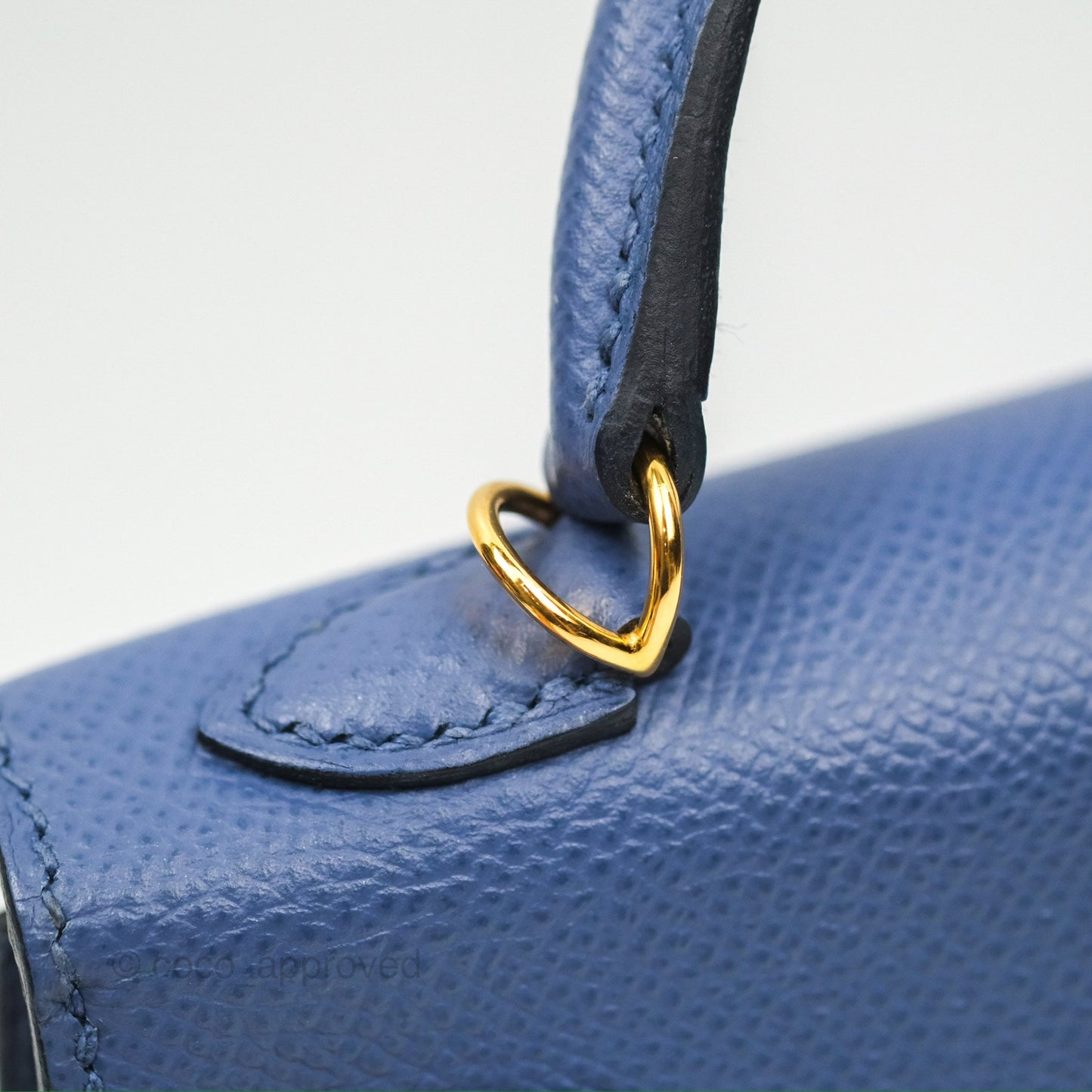 Hermès Mini Kelly II Bleu Brighton Epsom Gold Hardware