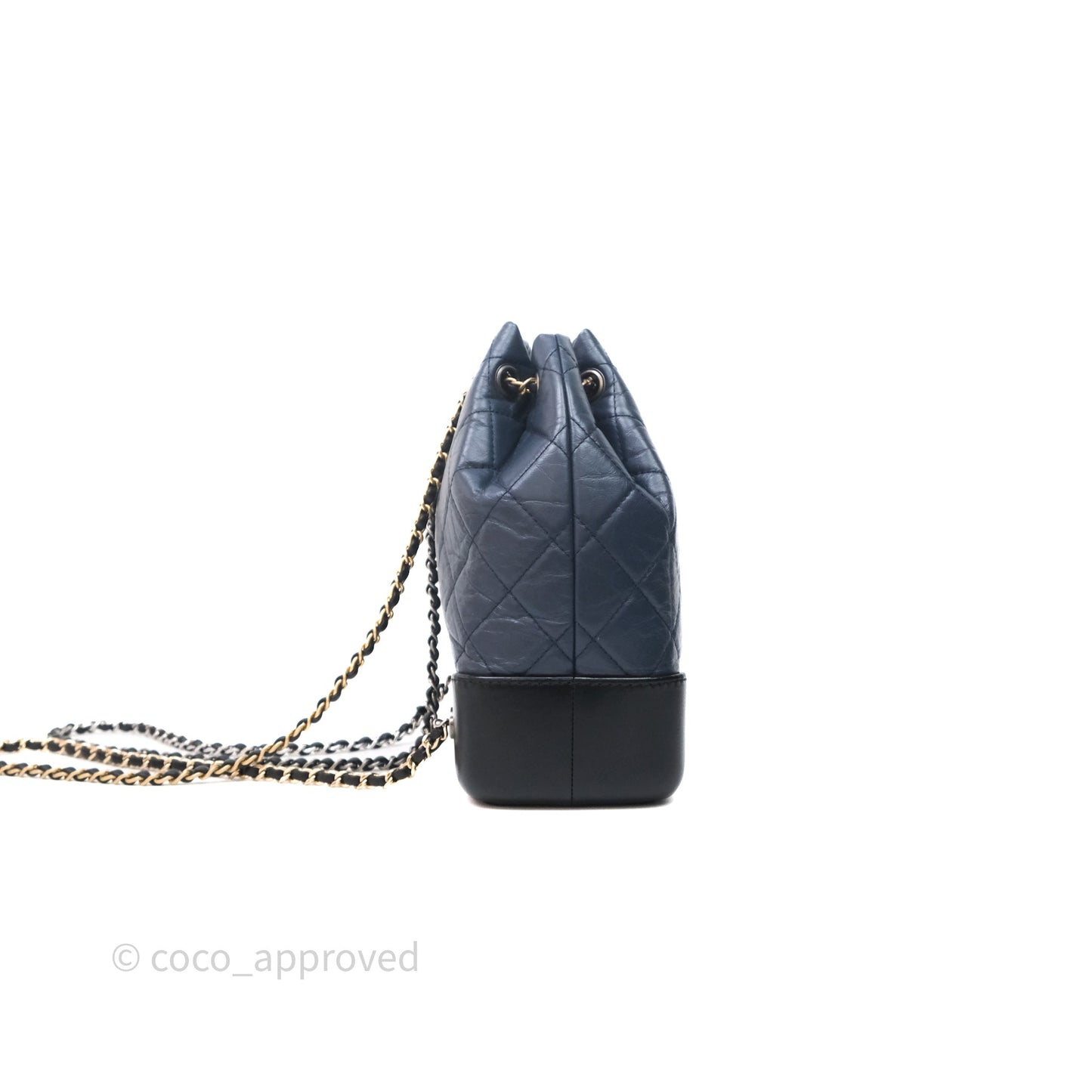 Chanel Gabrielle Backpack Blue Aged Calfskin Small