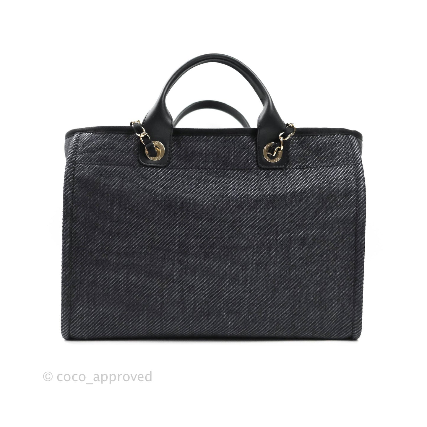 Chanel Large Deauville Charcoal Grey Canvas