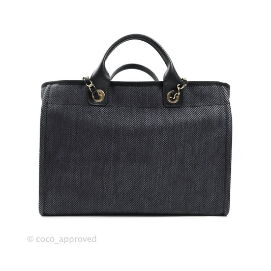 Chanel Large Deauville Charcoal Grey Canvas