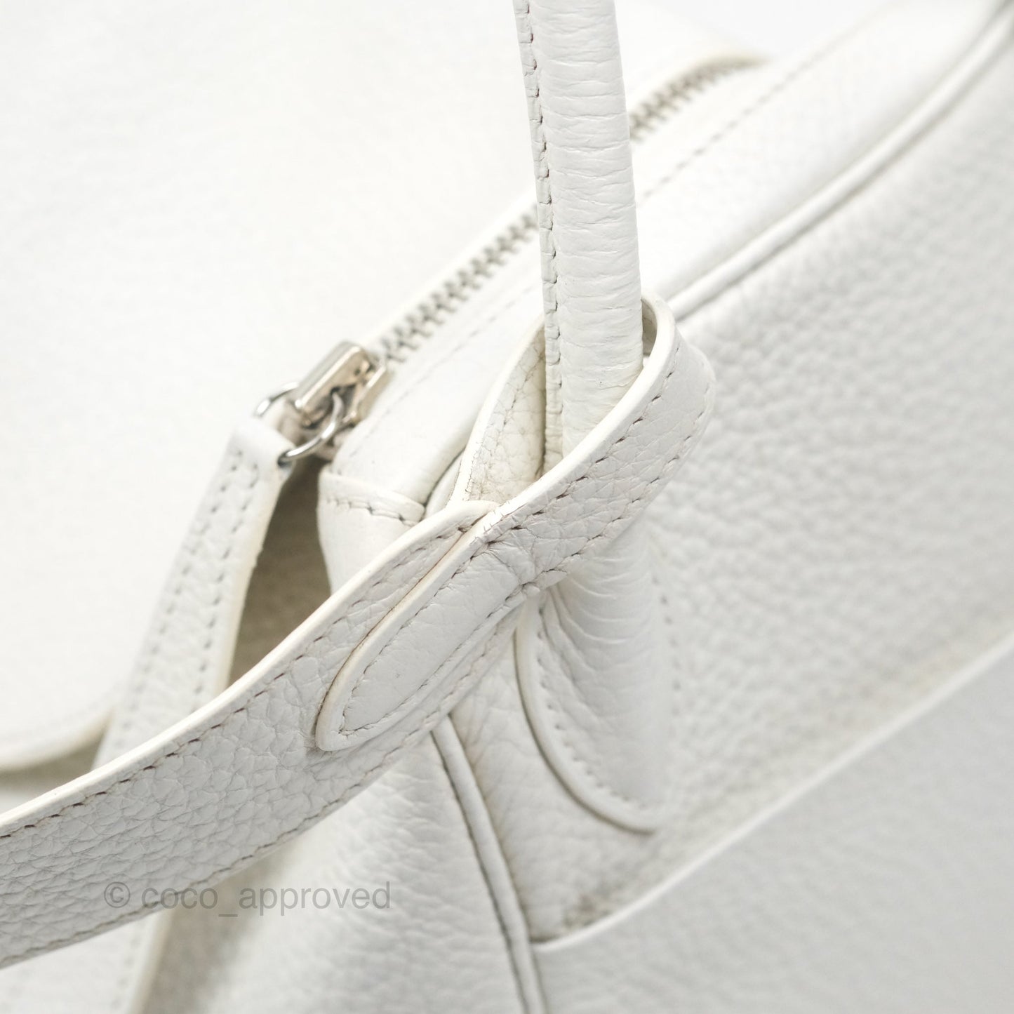 Hermès Lindy 30 White Clemence Palladium Hardware