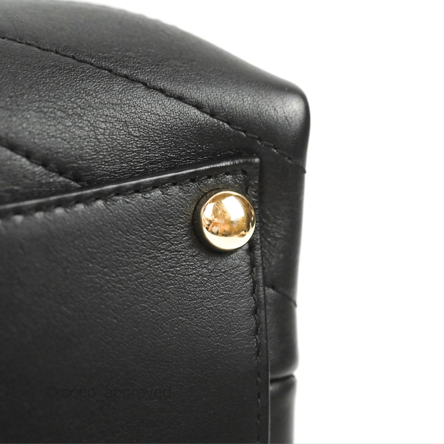 Chanel Chevron Stitched Coco Flap Bag Black Calfskin Gold Hardware
