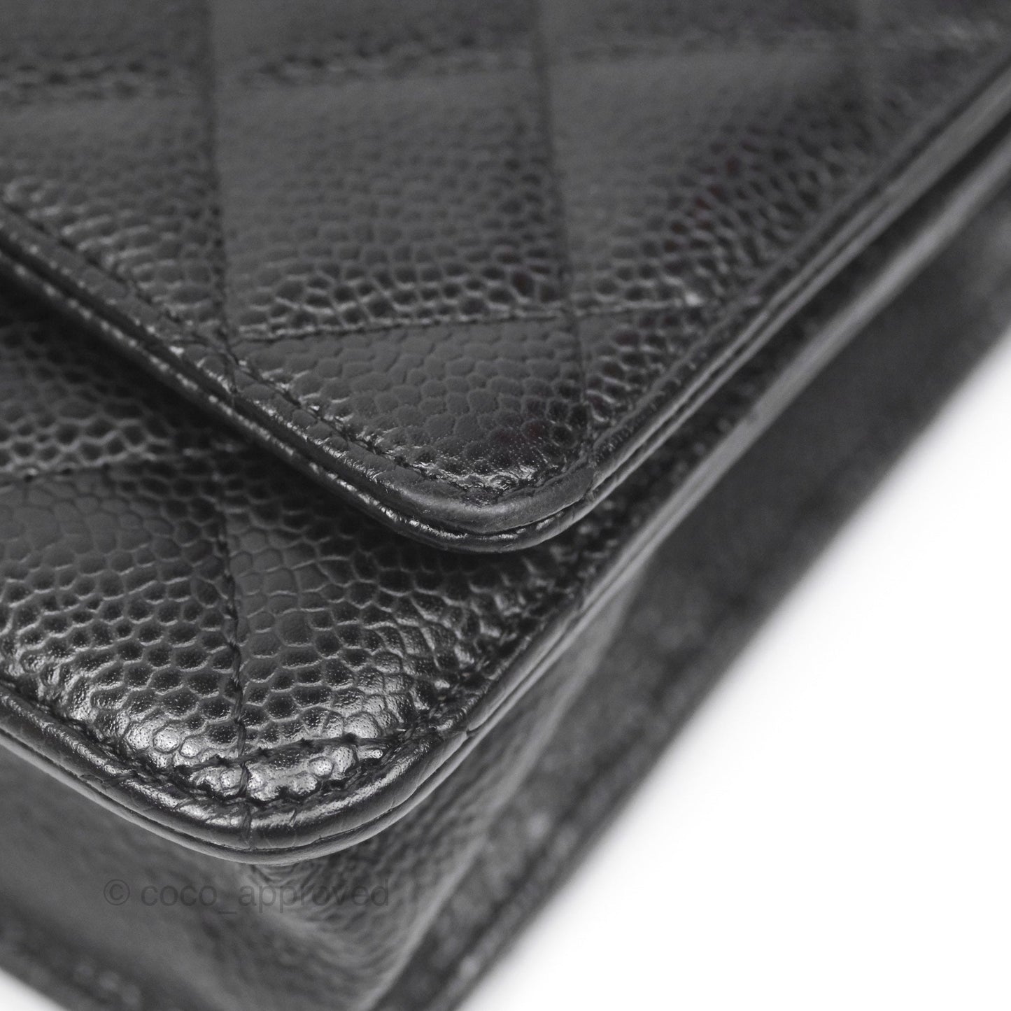 Chanel Classic Wallet On Chain WOC Quilted Black Caviar Gold Hardware
