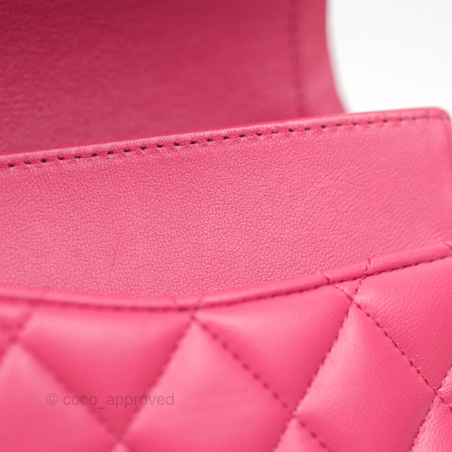 Chanel Classic M/L Medium Flap Quilted Dark Pink Lambskin Silver Hardware