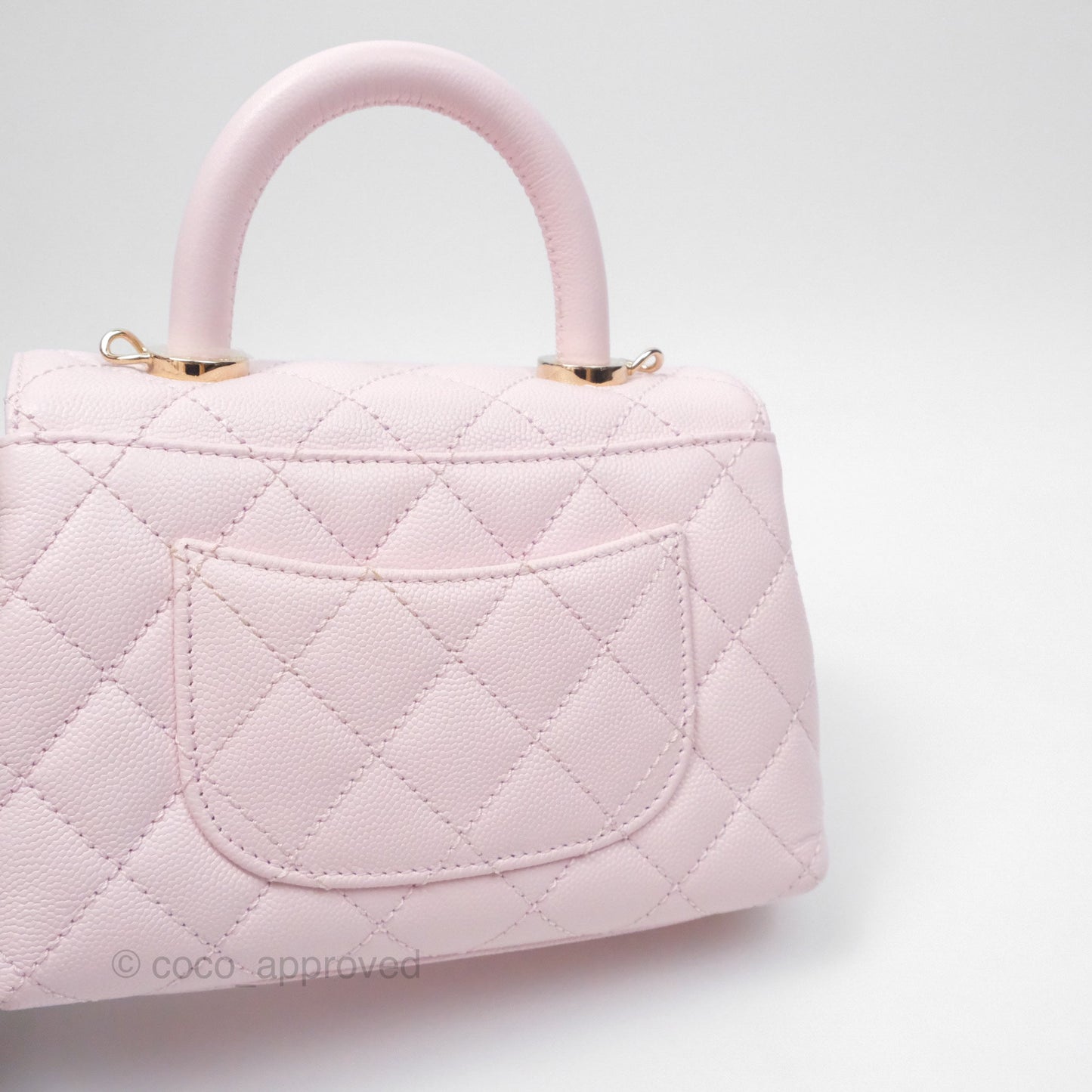 Chanel Mini Coco Handle Quilted Light Pink Caviar Gold Hardware
