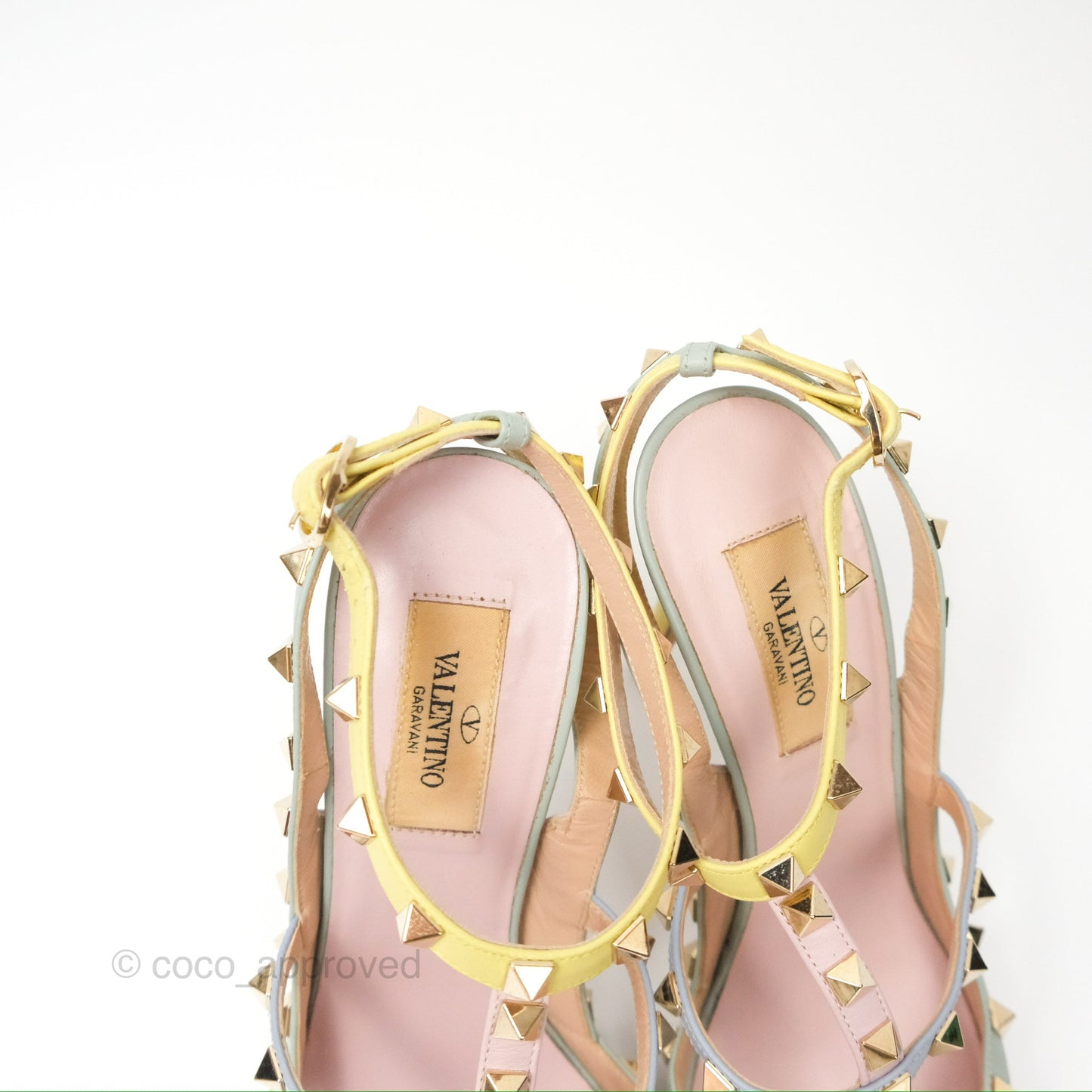 Valentino Garavani Rockstud Leather Slingback Pumps in Watercolor Size 39