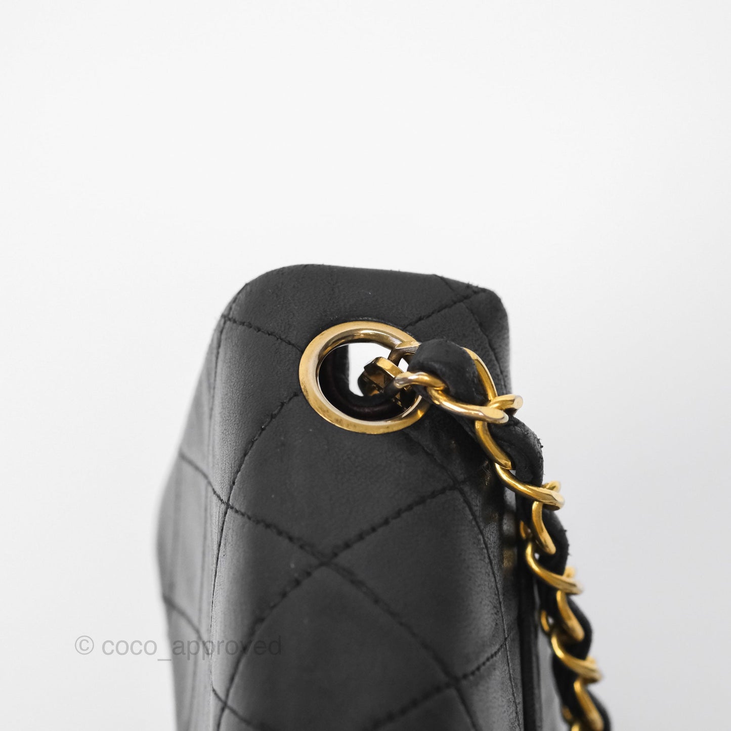 Chanel Vintage Mini Square Black Lambskin 24K Gold Hardware